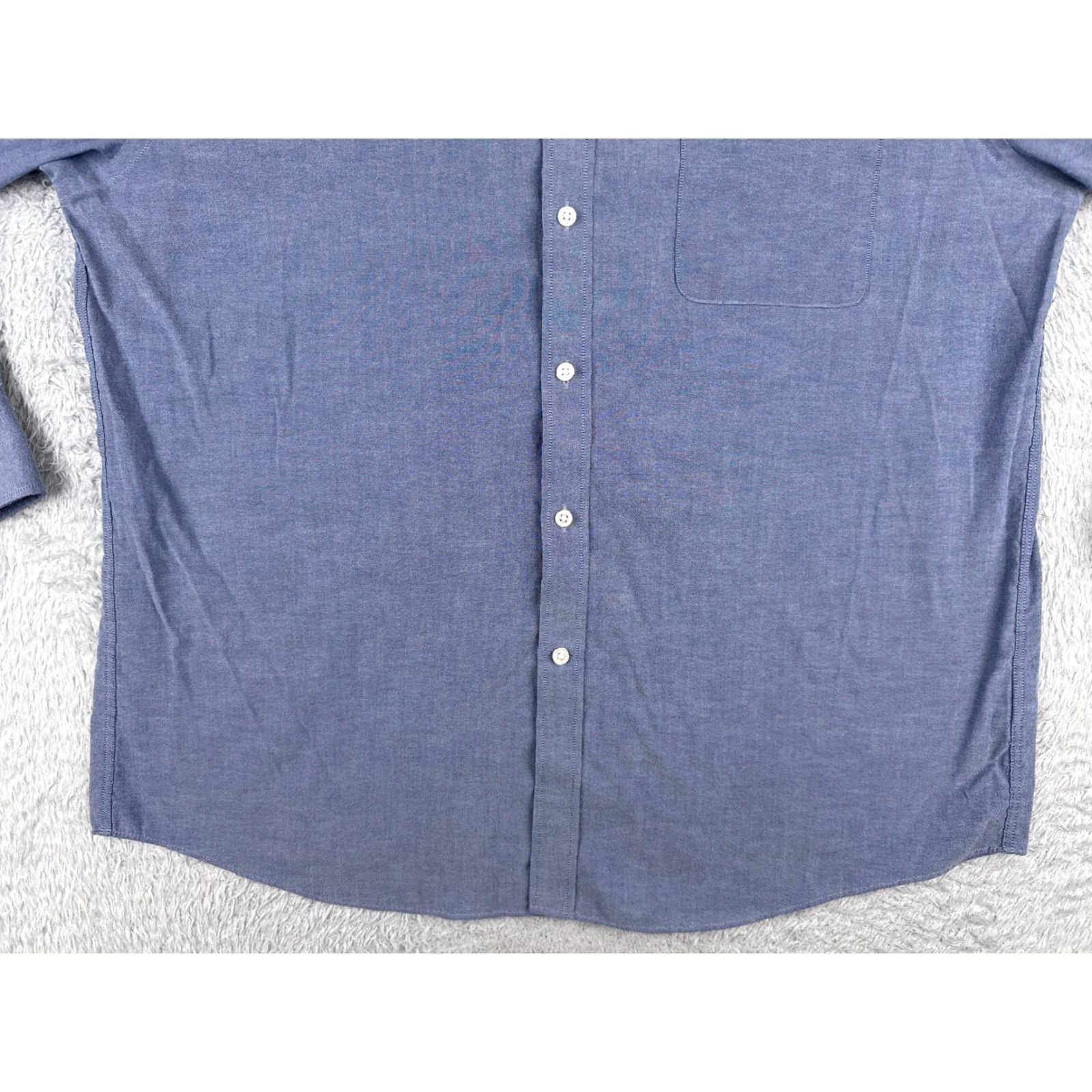 Tommy Hilfiger VINTAGE Tommy Hilfiger Shirt Men XL Blue Button-Up Long Sleeve with Pocket - Tommy Hilfiger Button-Down Shirt - Mens XL Blue - 90s? Size US XL / EU 56 / 4 - 5 Thumbnail