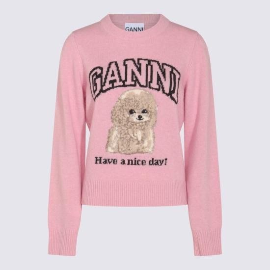 Ganni GANNI Women Sweater K2499 868 PINK Size L / US 10 / IT 46 - 1 Thumbnail