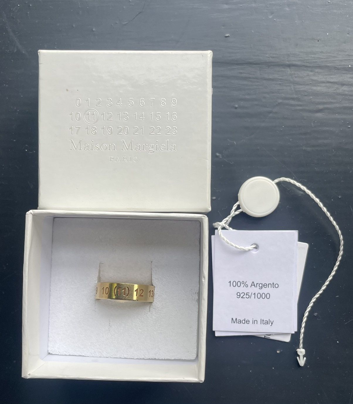Pre-owned Maison Margiela Numbers Ring In Gold