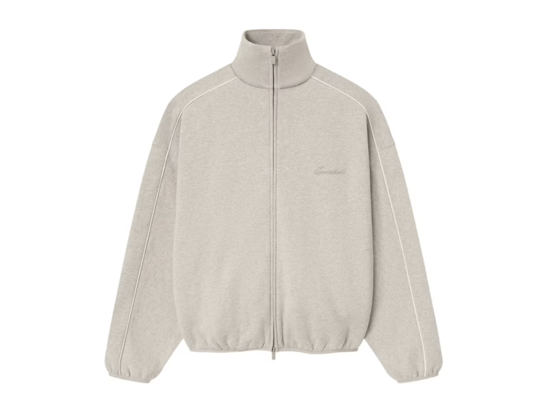 Adidas × Fear of God FOG Essentials Modern Piping Jacket Heather Stone/White S Size US S / EU 44-46 / 1 - 1 Thumbnail