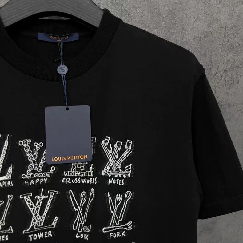 Louis Vuitton Louis Vuitton Black Short Sleeve TShirt-2506 Size US XL / EU 56 / 4 - 2 Thumbnail