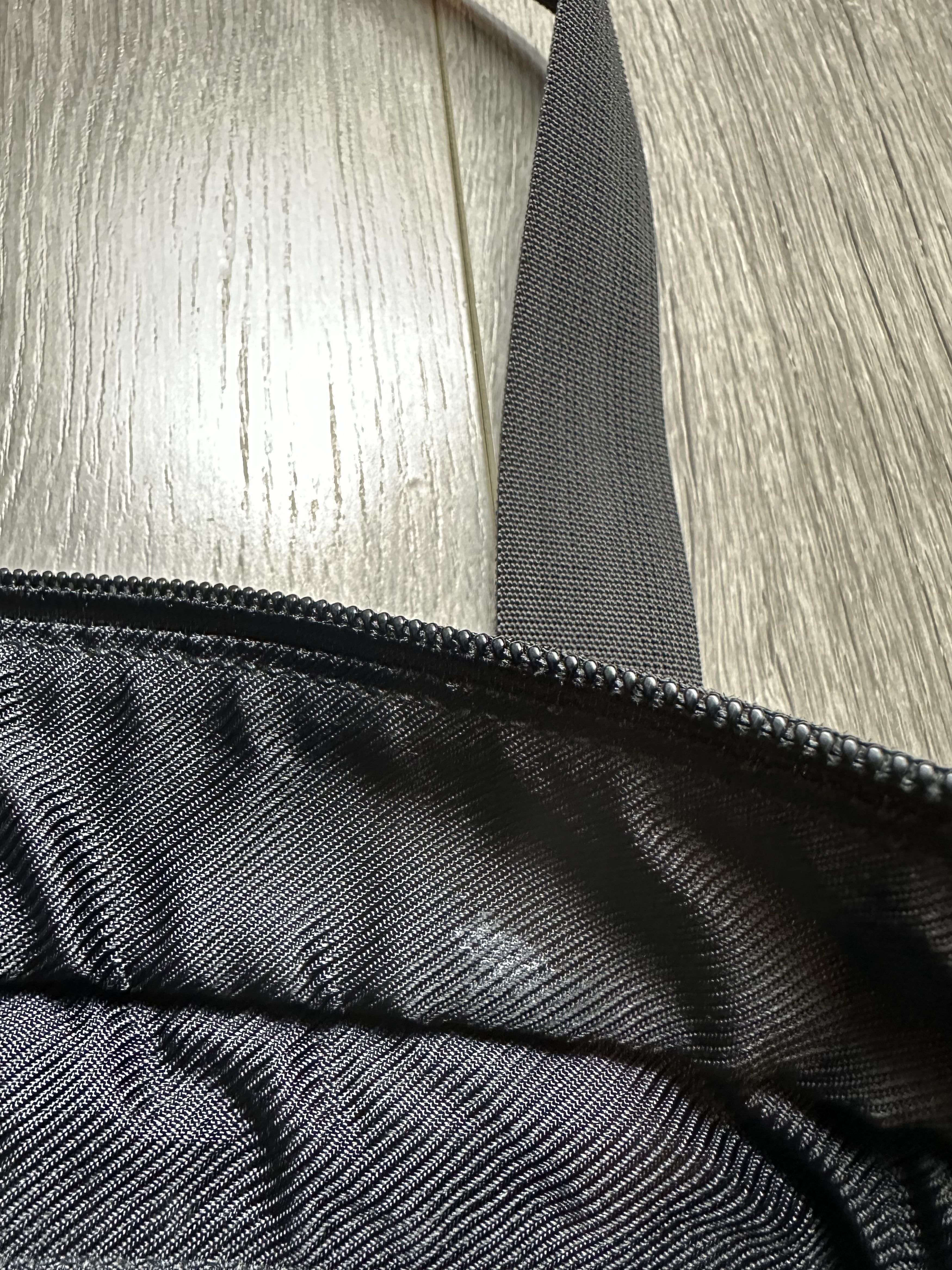 GUCCI GG Denim Canvas Tote Bag Black Leather Switch 28892