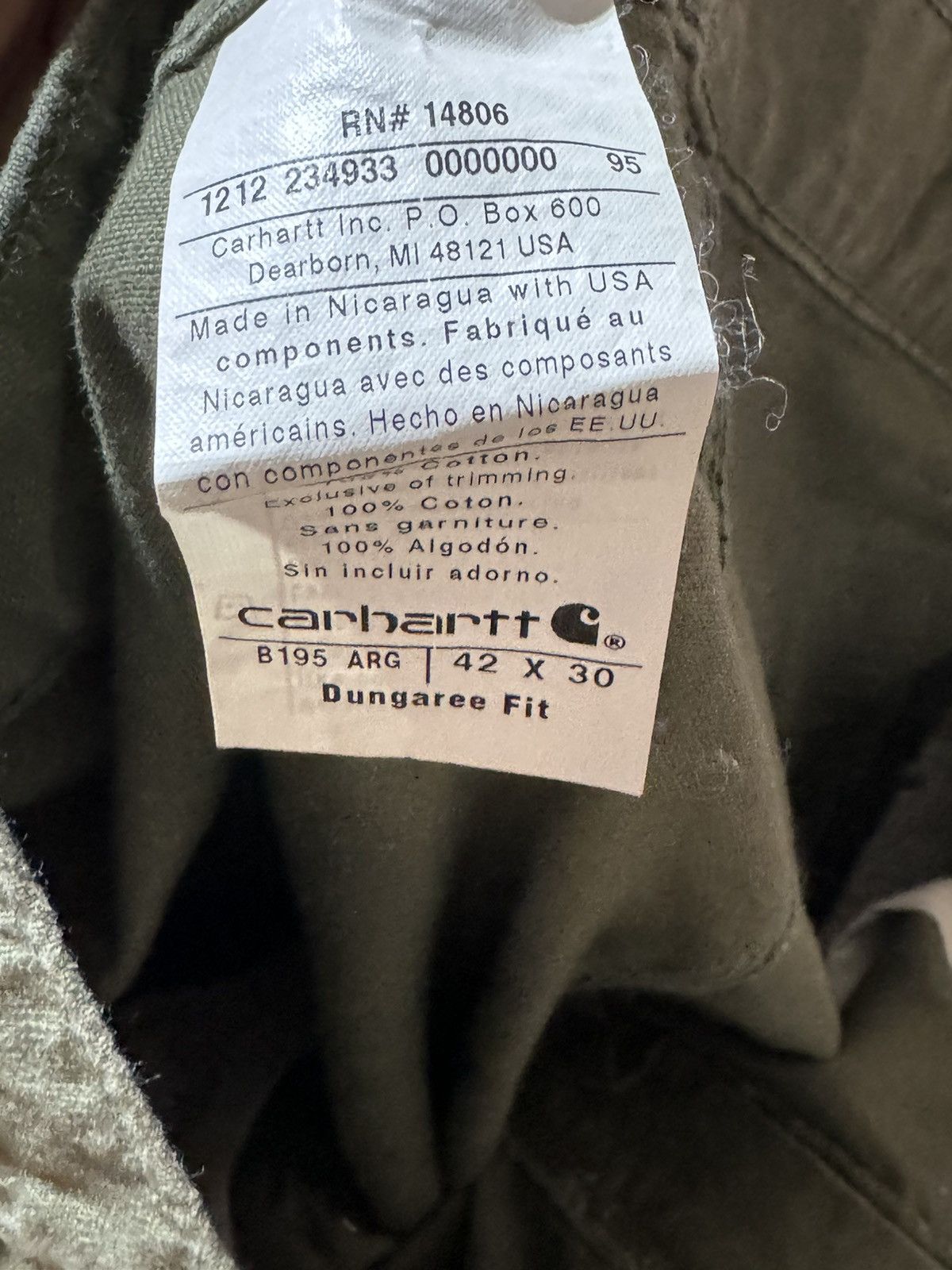 Carhartt × Vintage Green Carhartt Double Knee Jeans workwear Size US 42 / EU 58 - 7 Thumbnail