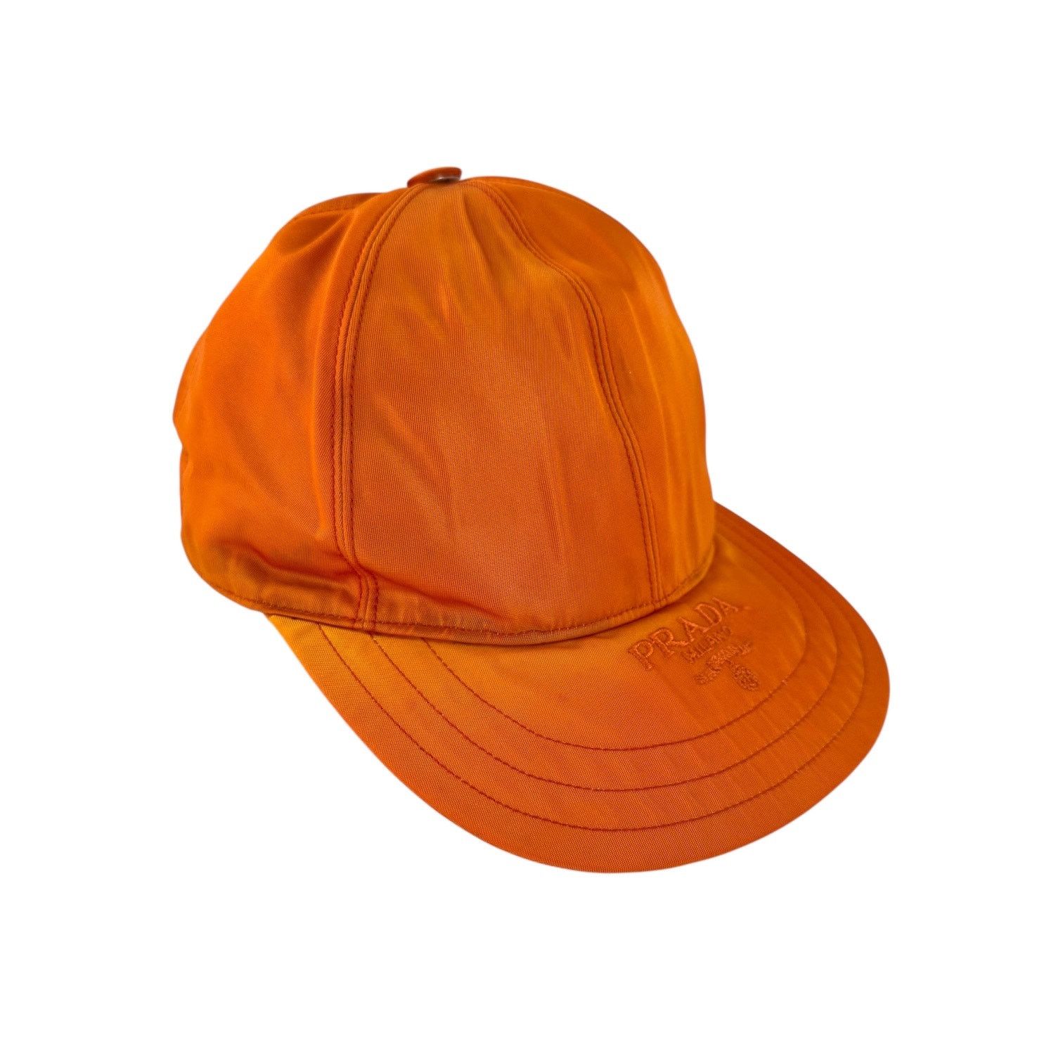 Prada Prada Orange Nylon Baseball Cap Size ONE SIZE - 1 Thumbnail