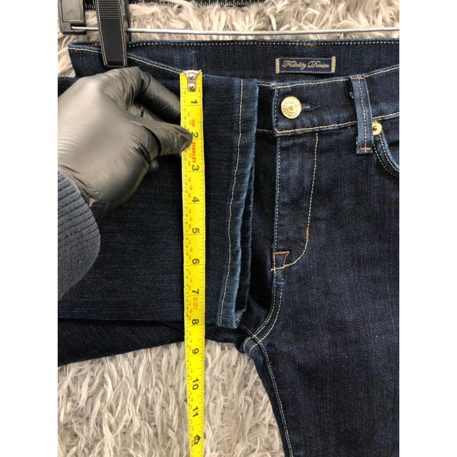 Vintage Fidelity Denim Bootcut Jeans Women Blue Dark Wash 25 Regular 5-Pocket Denim Cotton ZIP Button Belt Loops Inseam 29in Size 42" / US 20 - 4 Thumbnail