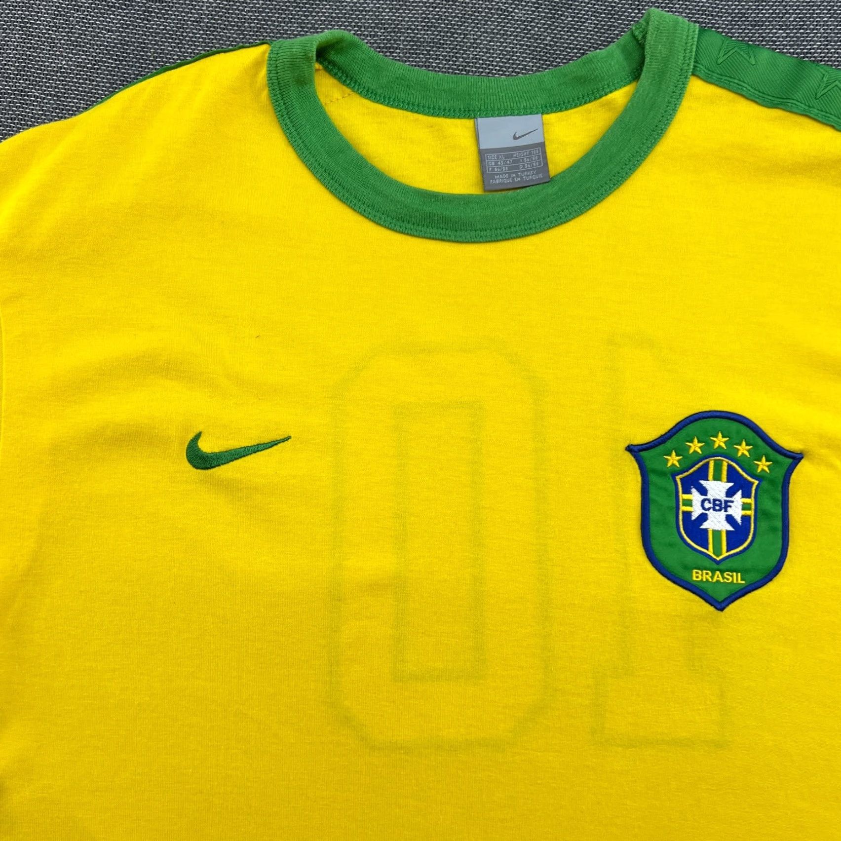 Nike Nike Brazil 2002 Retro Home Football Jersey Mens XL Yellow T-Shirt Short Sleeve Athletic Jersey Polarized Size US XL / EU 56 / 4 - 6 Thumbnail