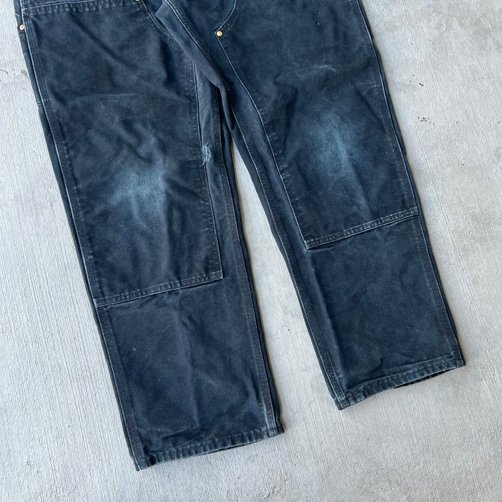 Carhartt × Vintage Carhartt faded black double knee work wear carpenter pants Size US 33 - 3 Thumbnail