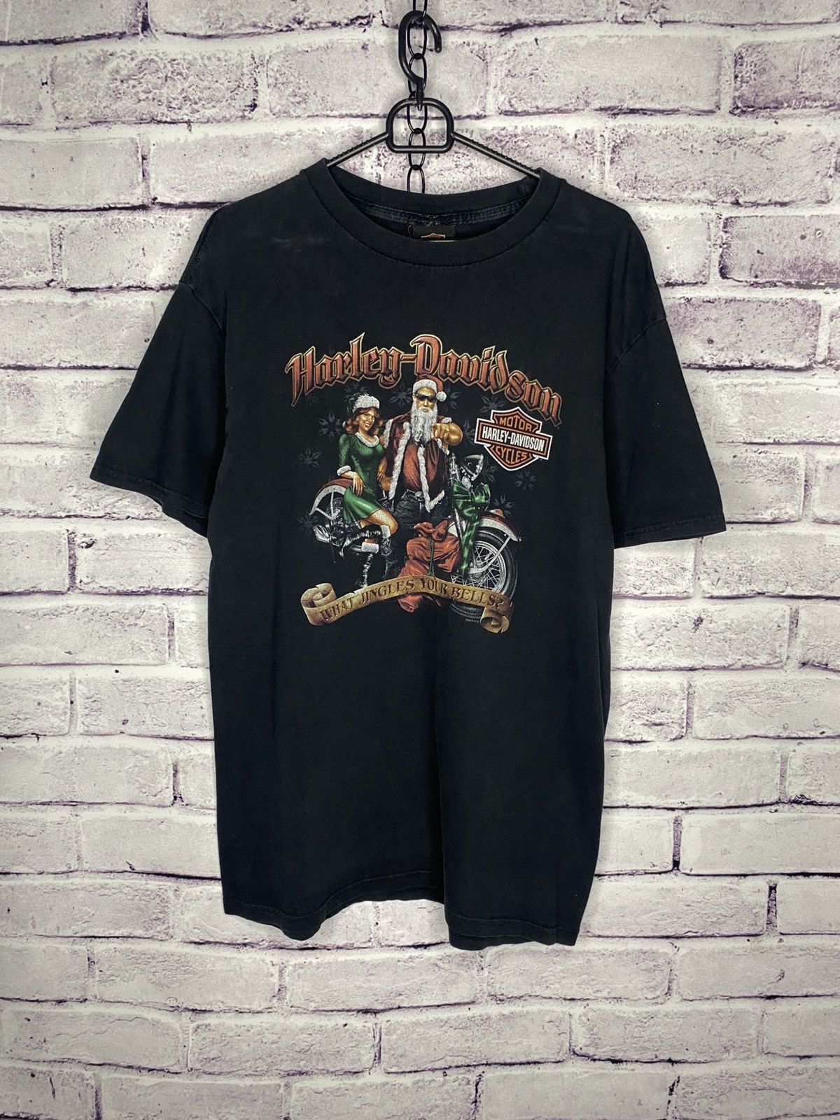 Harley Davidson Mens Harley Davidson 2008 Overprint Logo Santa Bicker Tee Size US L / EU 52-54 / 3 - 1 Thumbnail