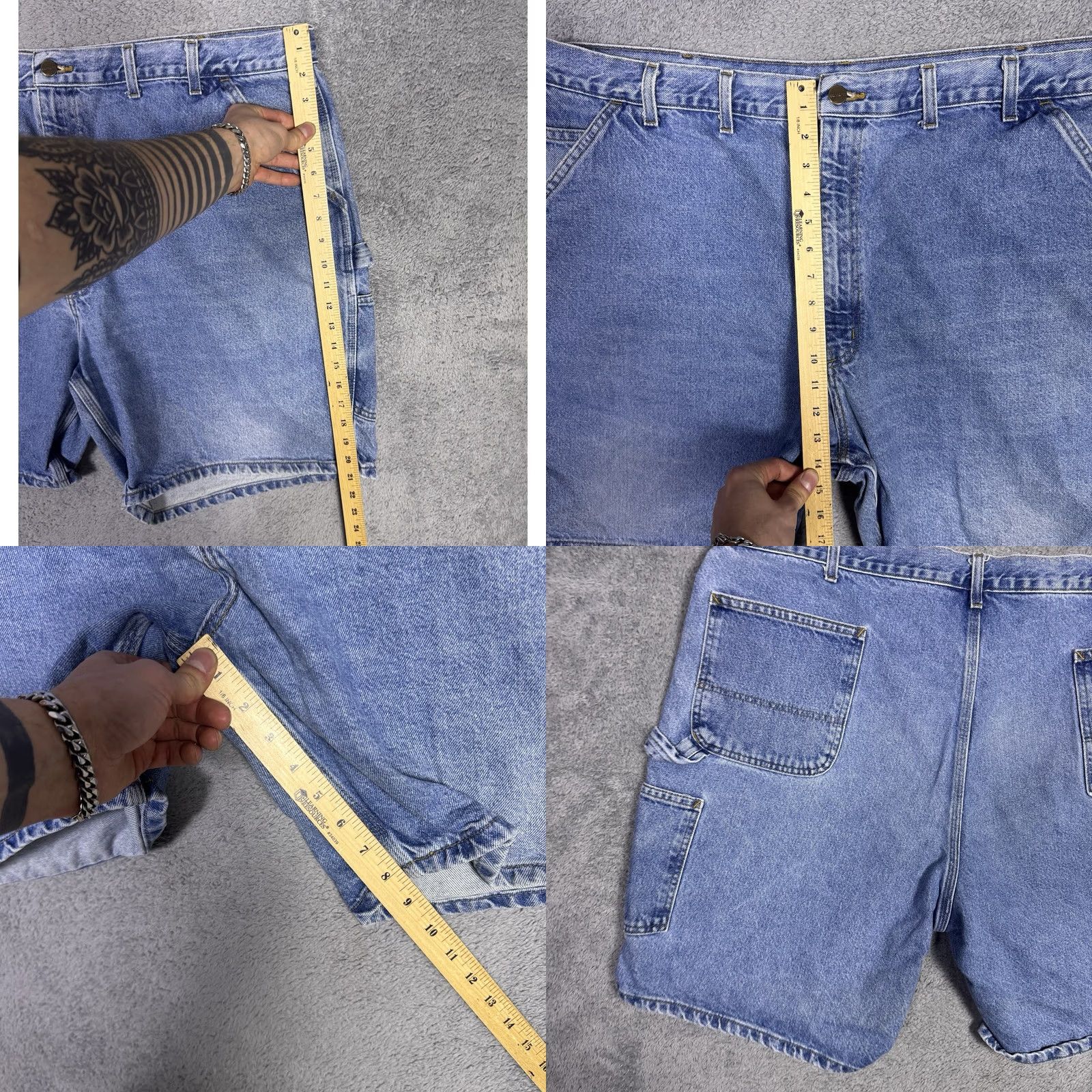 Carhartt Carhartt Jeans B29 STW Denim Carpenter Shorts Mens 44x8 Y2K Utility Fade Workwear Denim Size US 44 / EU 60 - 8 Thumbnail