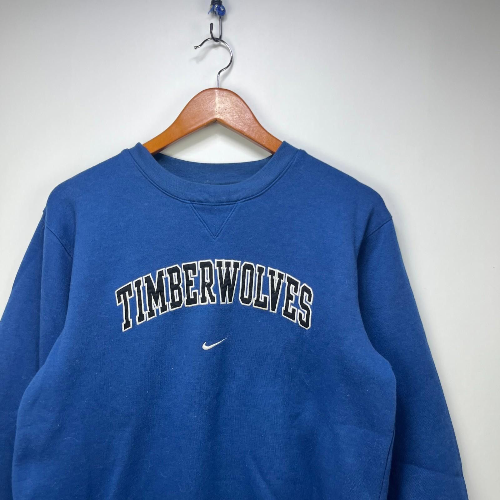 Designer Vintage 90s Nike Minnesota Timberwolves Sweatshirt youth L Size ONE SIZE - 2 Thumbnail