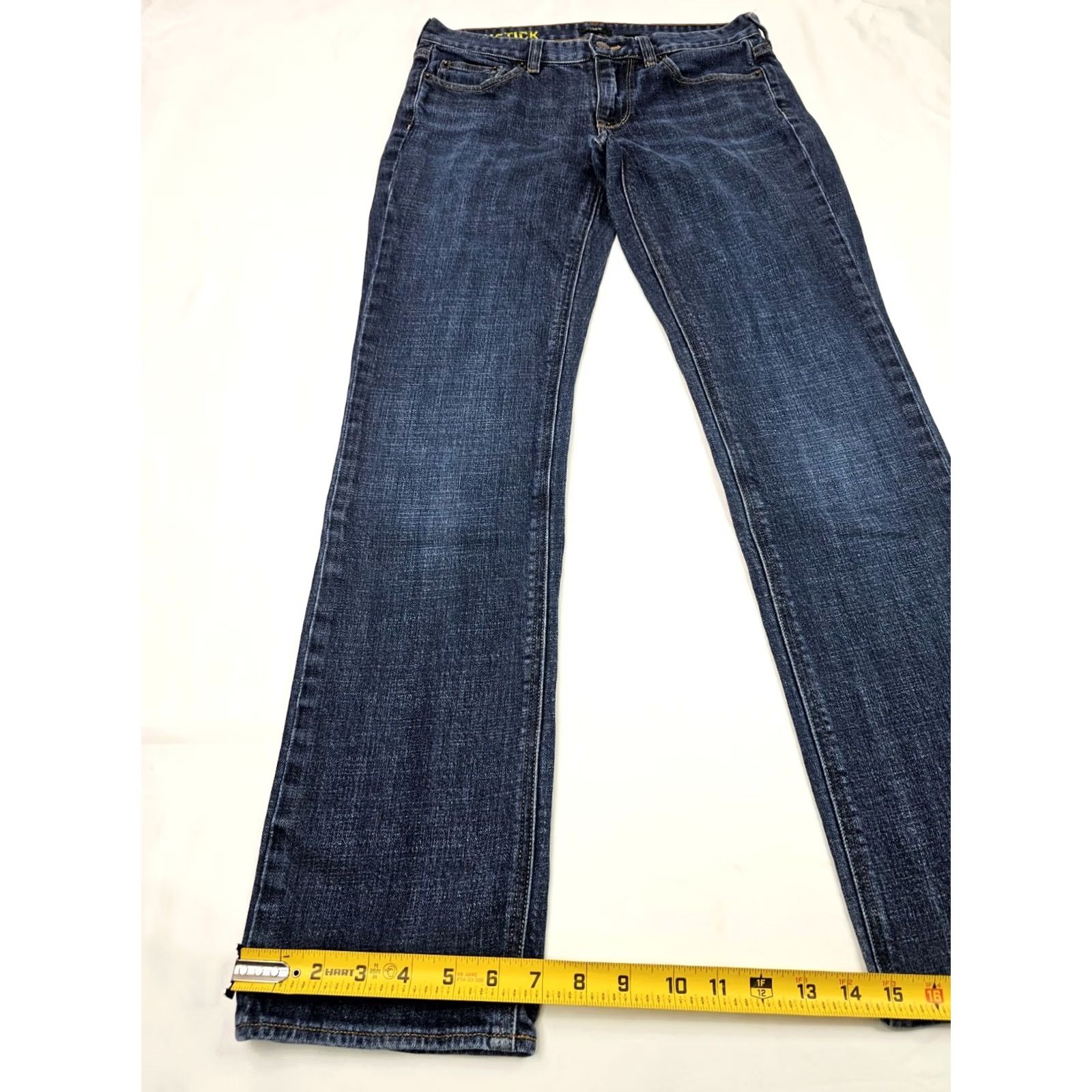 J.Crew J.CREW Matchstick Slim-Straight Jeans Women 28 Blue Denim Stretch 5-Pocket Design Regular Size Inseam 31 Texture: Dark Wash Jeans Size 28" / US 6 / IT 42 - 2 Thumbnail
