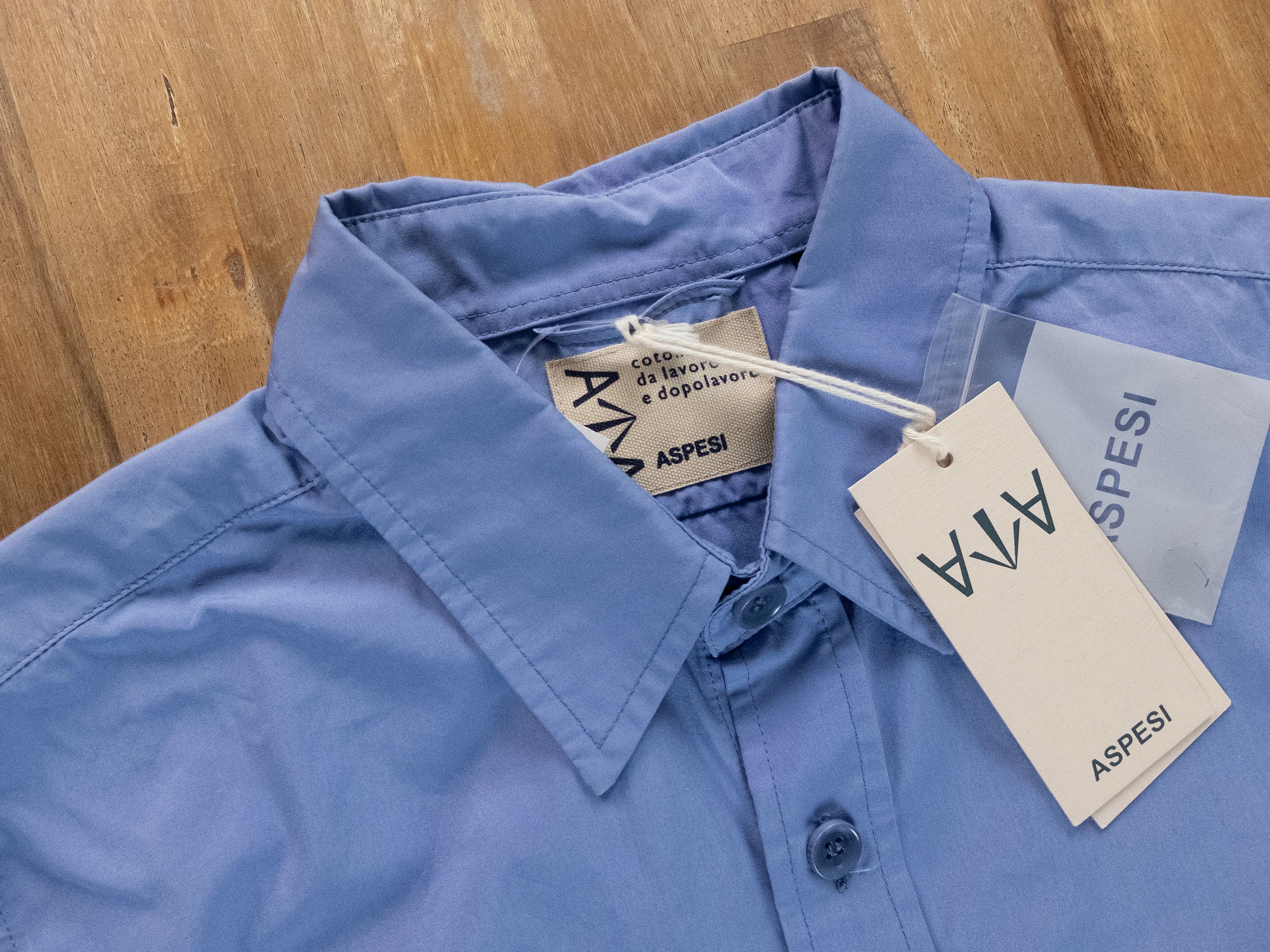 Aspesi ASPESI solid blue cotton patch pockets utility shirt Medium Size US M / EU 48-50 / 2 - 4 Thumbnail