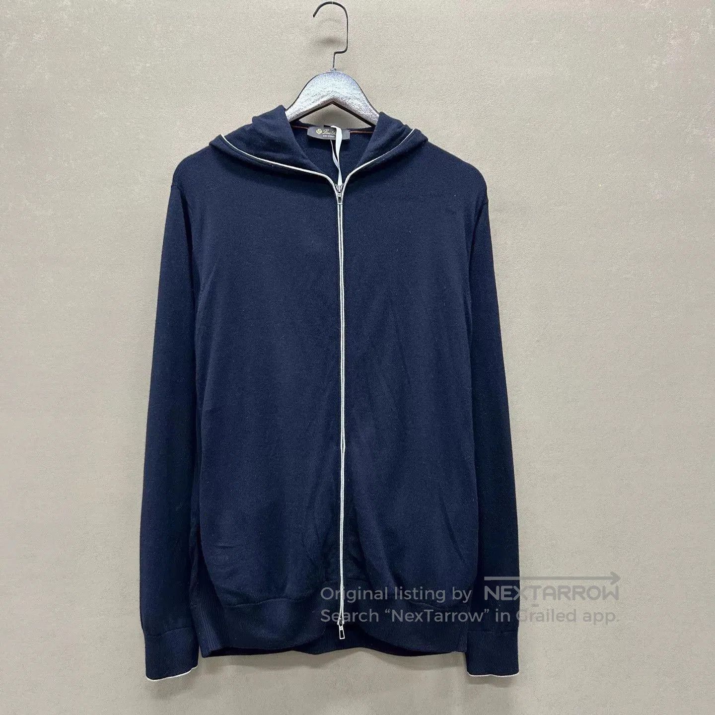 Loro Piana Blue Zip-Up Hoodie with Drawstring. Size US L / EU 52-54 / 3 - 1 Thumbnail