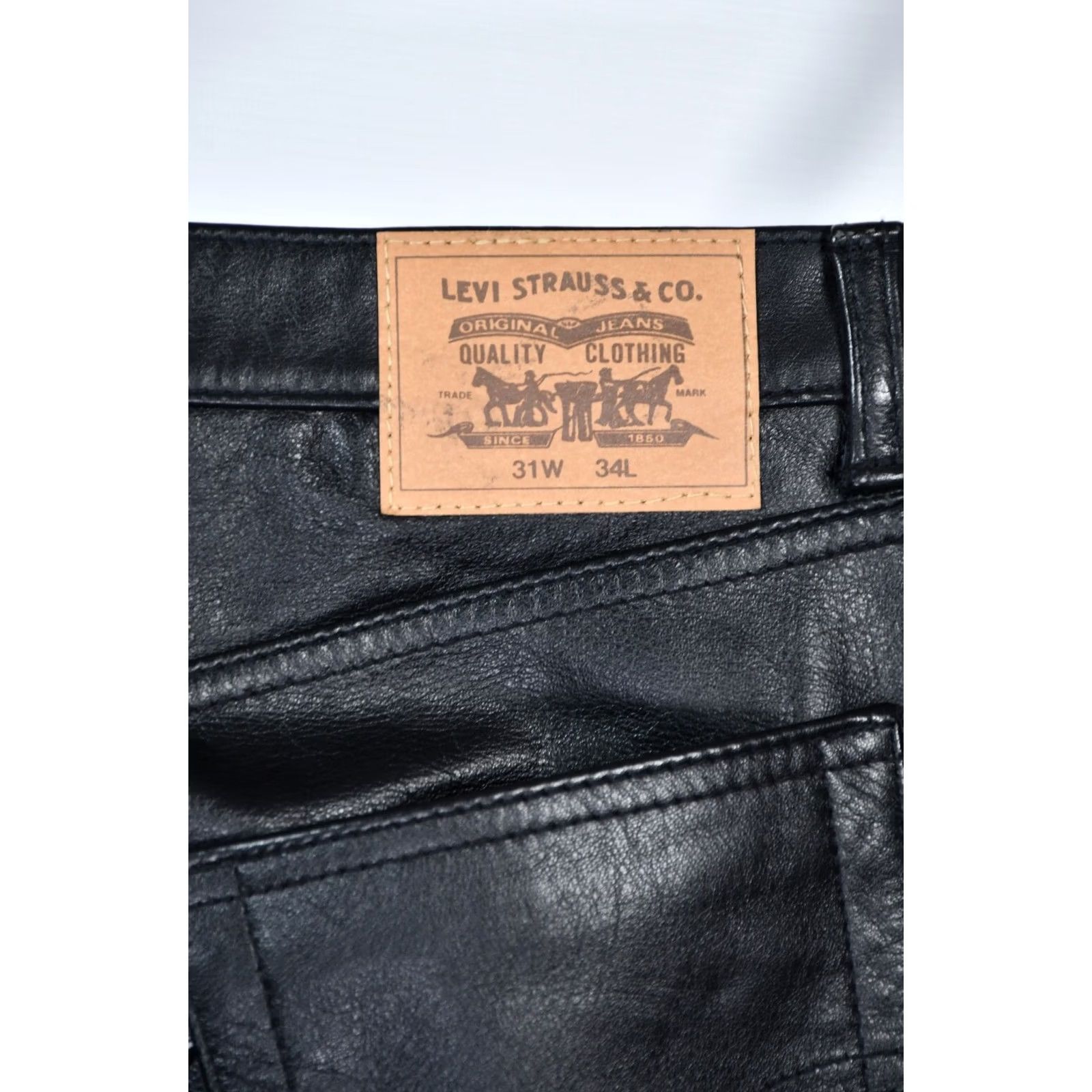Levi's VINTAGE Levi's 511-96 Leather Jeans Waist 31 Inseam 34 Black Men 2000s Straight Leather Size US 31 - 5 Thumbnail