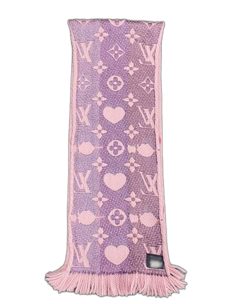 Louis Vuitton Pink Heart Print Wool Scarf by Louis Vuitton Size ONE SIZE - 1 Thumbnail