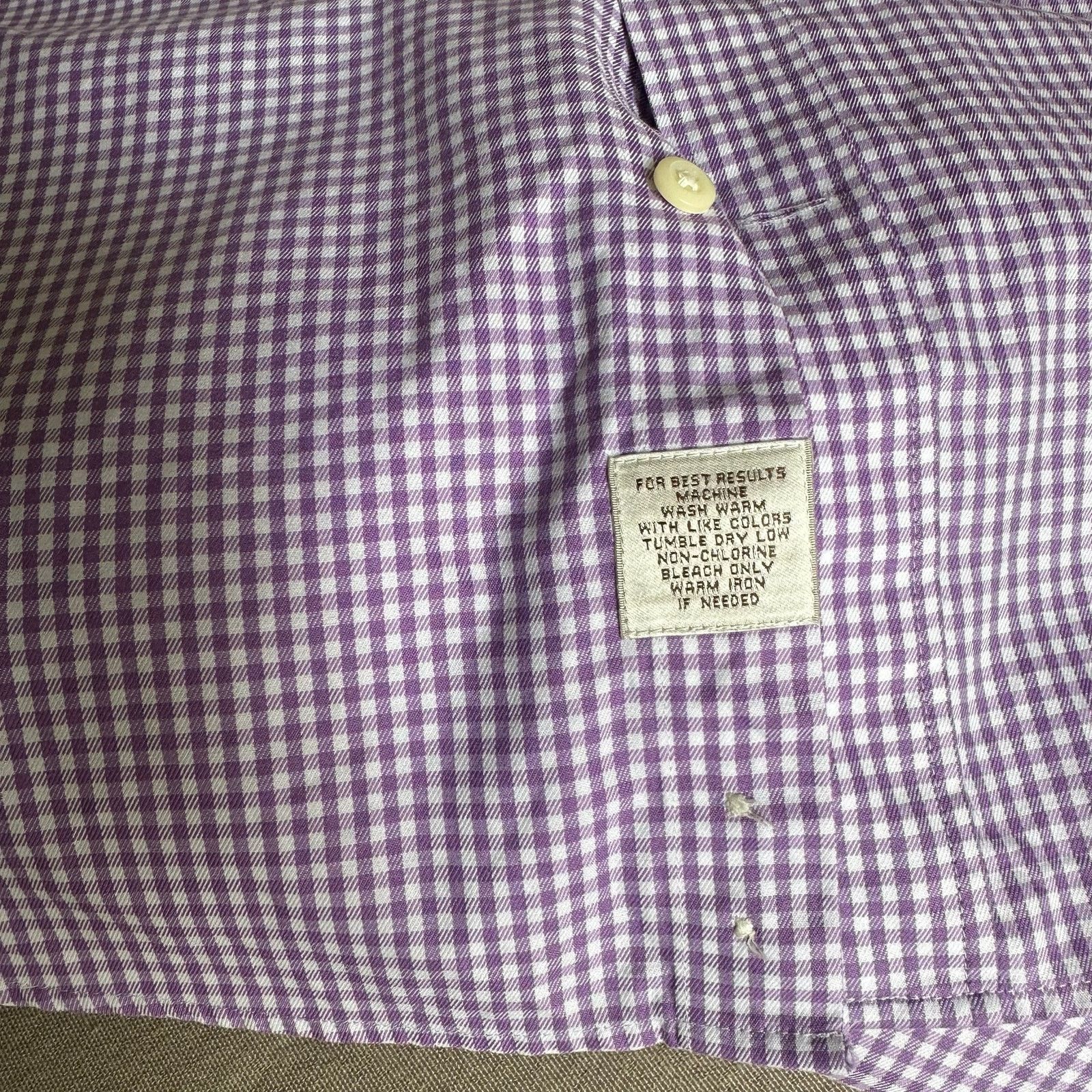 Peter Millar Peter Millar Purple Gingham Cotton Dress Shirt Size US L / EU 52-54 / 3 - 7 Thumbnail