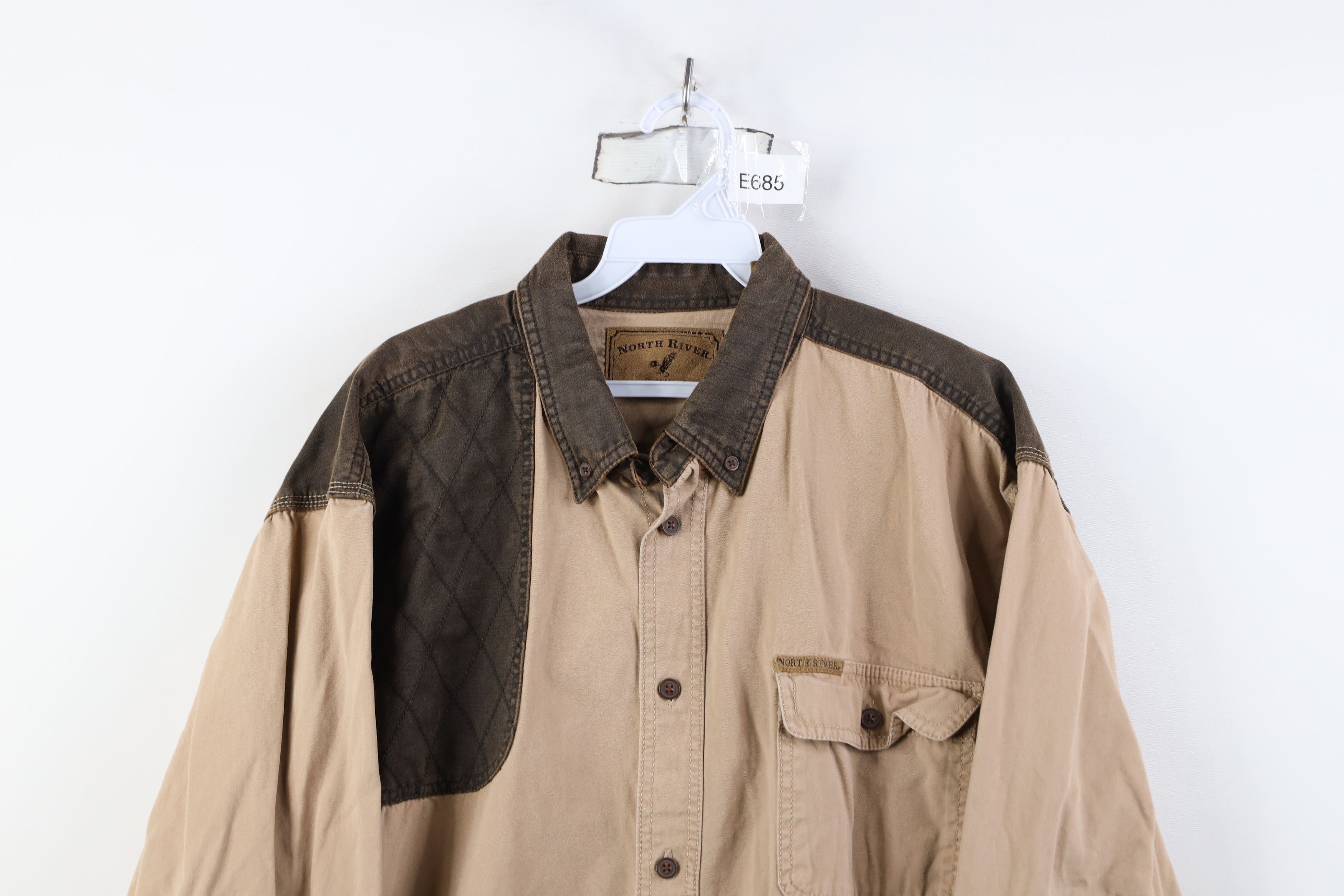 Vintage Vintage 90s Streetwear Cotton Trim Shooting Button Shirt Size US XL / EU 56 / 4 - 2 Thumbnail