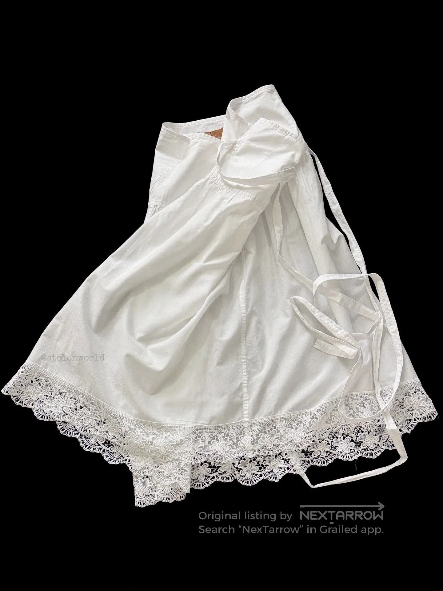 Comme des Garcons Comme des Garçons White Lace Wrap Skirt. Size 27" / US 4 / IT 40 - 3 Thumbnail