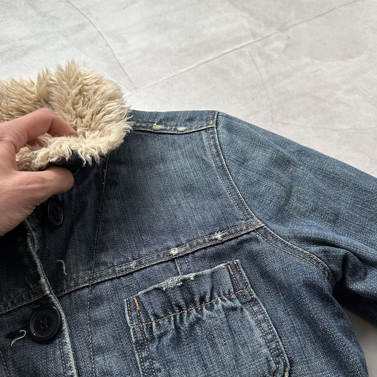 Hysteric Glamour × Undercover Abercrombie Fitch Napoleon Military Denim Jacket Fur Trim Size M / US 6-8 / IT 42-44 - 8 Thumbnail