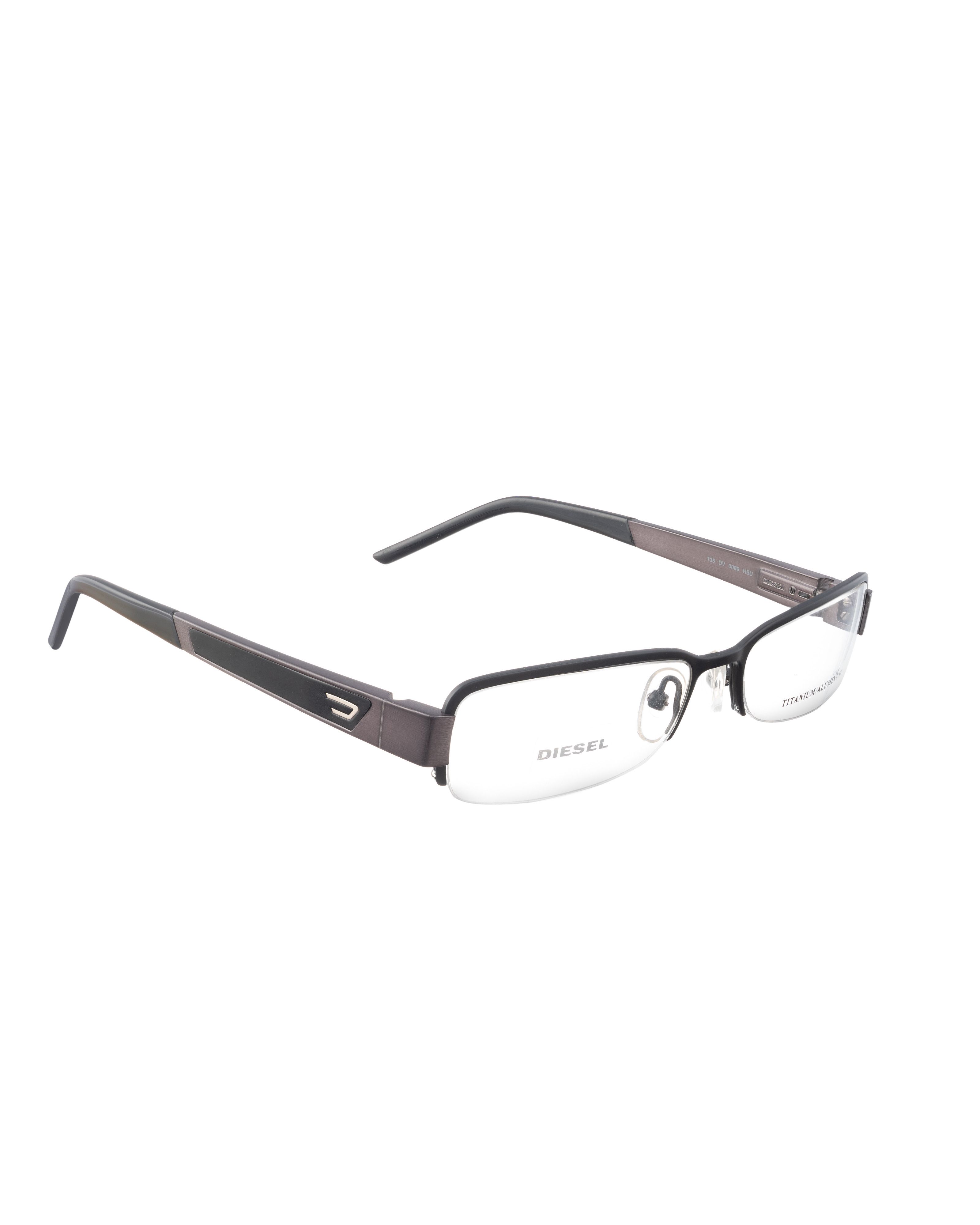 Diesel Diesel 00s Half Rim Black Matte and Dark Steel Glasses Size ONE SIZE - 1 Thumbnail