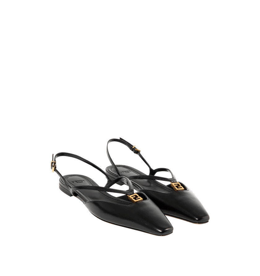 Fendi o1h1sh11225 Fold Slingback Flats in Black Size US 8.5 / IT 38.5 - 2 Thumbnail