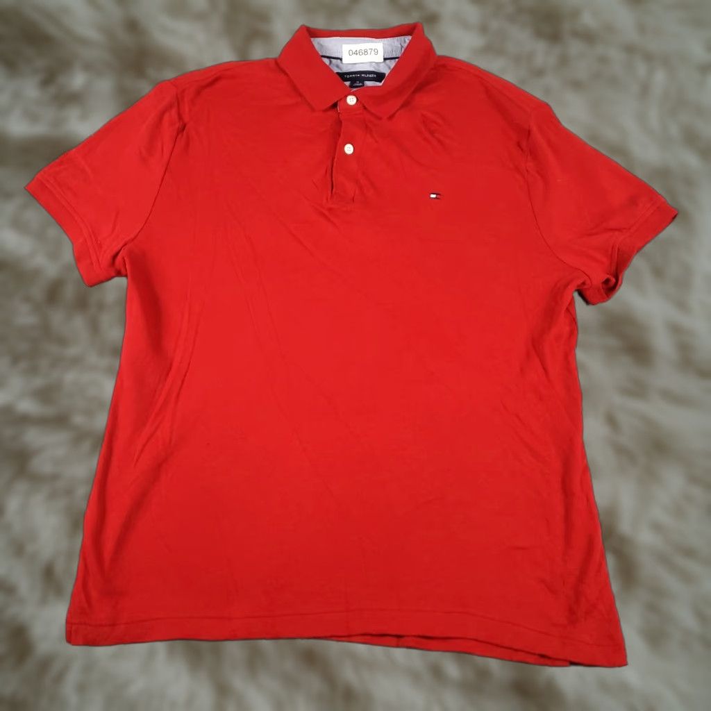 Tommy Hilfiger Tommy Hilfiger Polo Shirt Mens Medium Red Solid Casual Short Sleeve Size US M / EU 48-50 / 2 - 1 Thumbnail