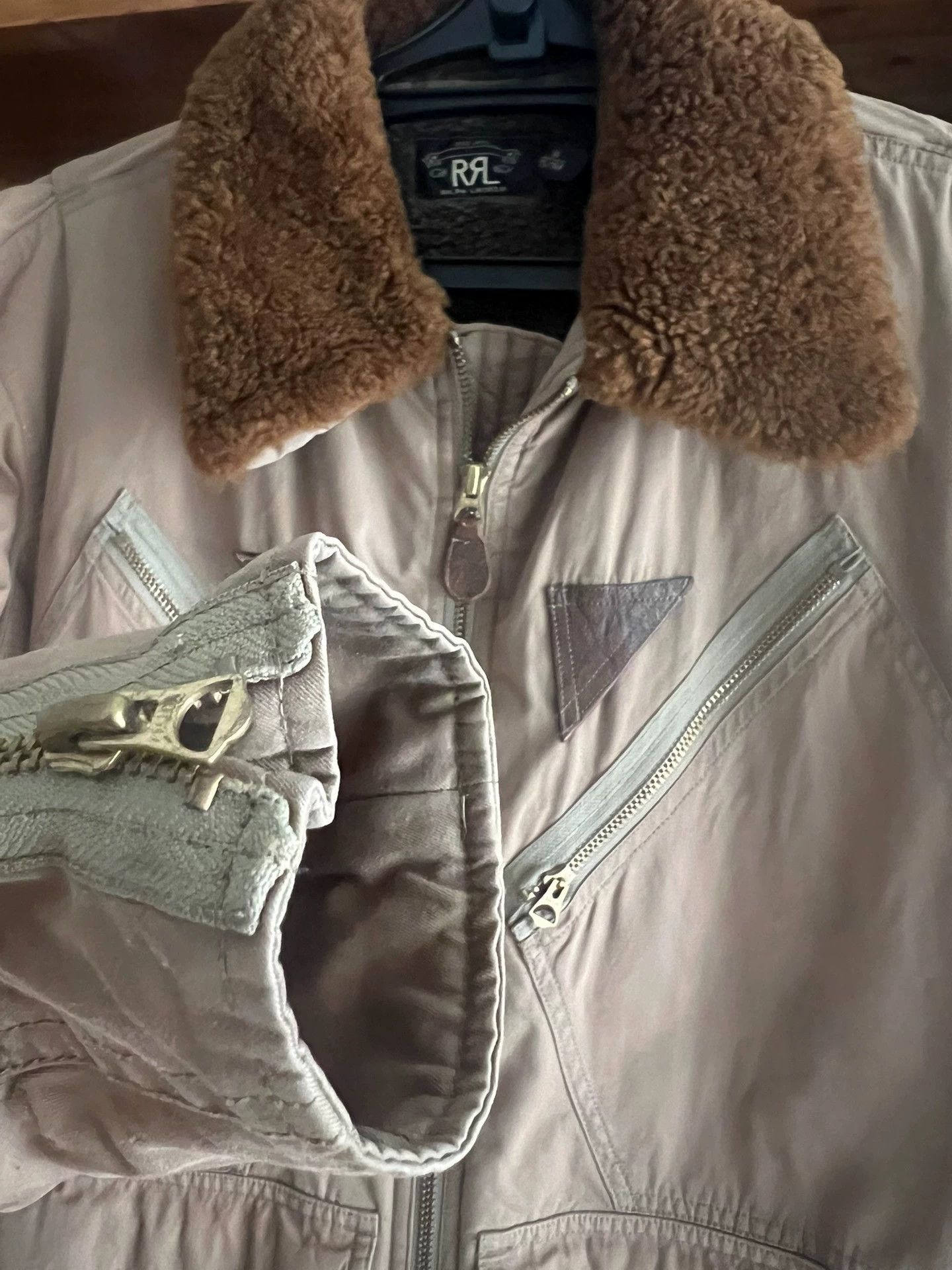 RRL Ralph Lauren RRL A-2 Jacket Wool Sheepskin Trim Talon Zip Vintage Size US M / EU 48-50 / 2 - 4 Thumbnail