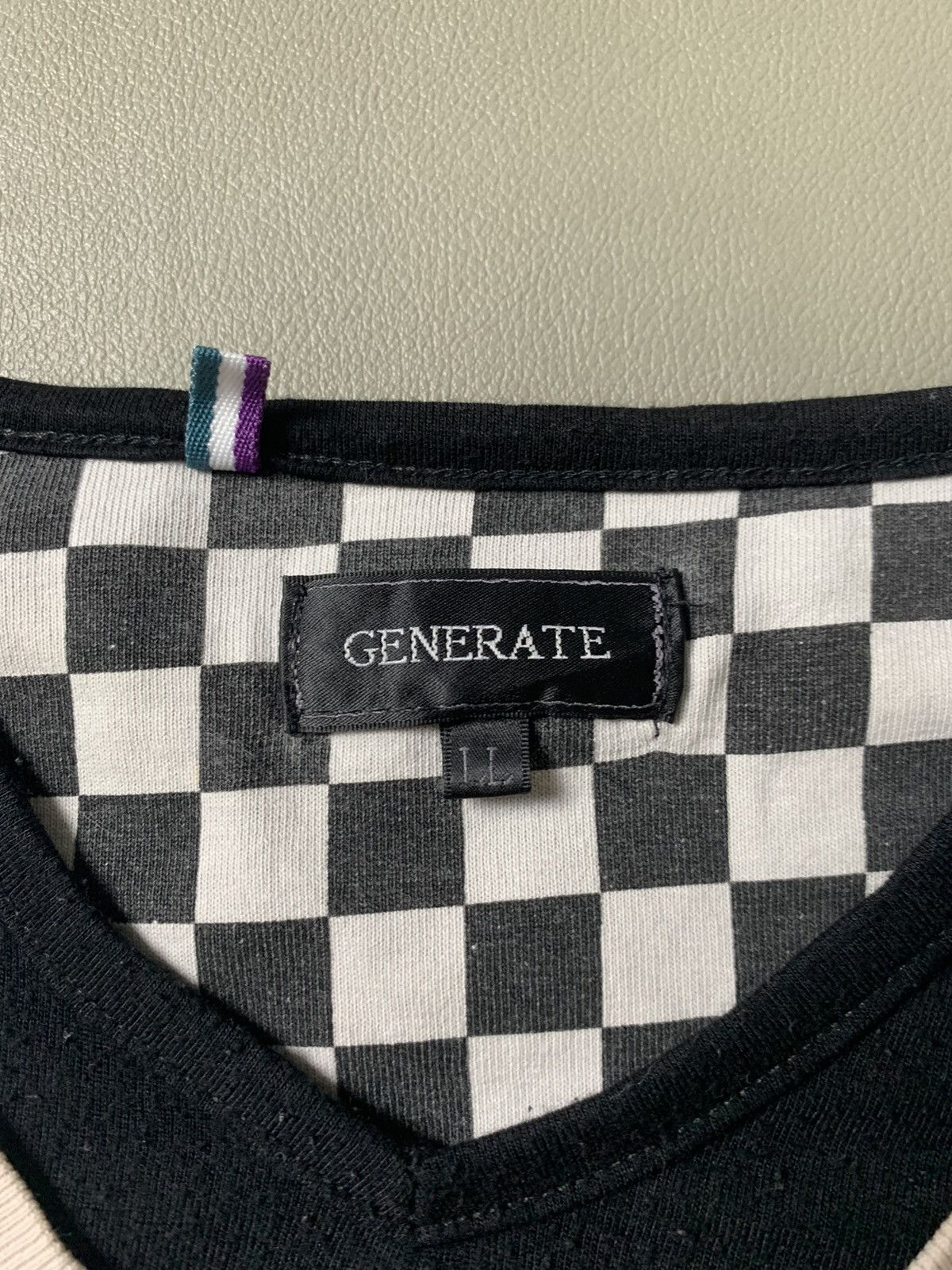 If Six Was Nine × Japanese Brand × Le Grande Bleu (L.G.B.) Generate Poem Checkerboard Tshirt Size US L / EU 52-54 / 3 - 9 Thumbnail