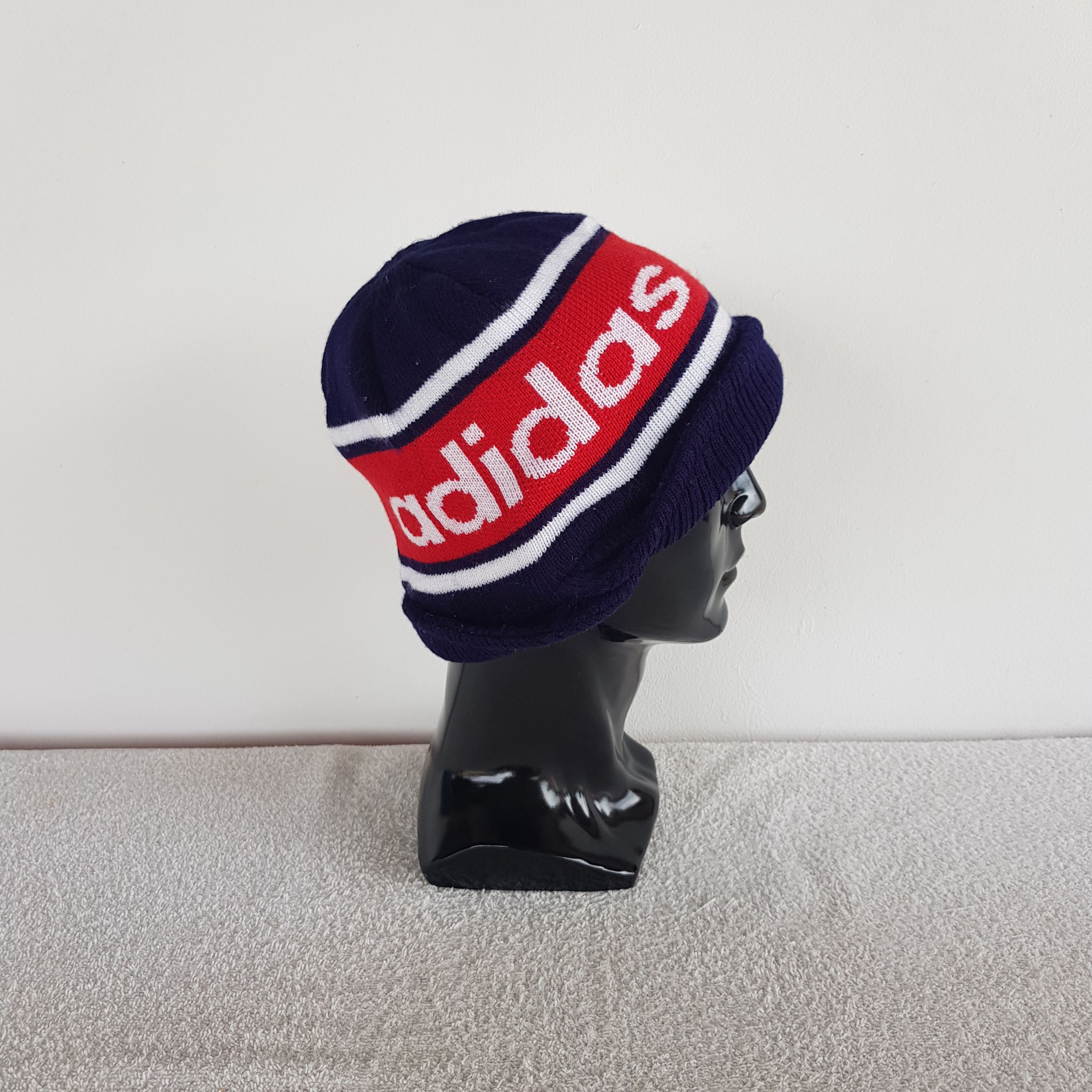 Adidas Vintage Adidas Earflap Beanie Ribbed Knit Snow Caps Hats. Size ONE SIZE - 4 Thumbnail