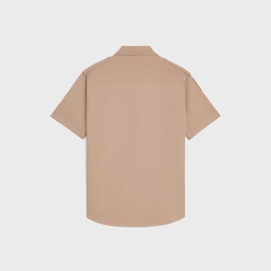 Celine o1loc1c0525 Velcro Shirt In Cotton Linen in Beige Size US L / EU 52-54 / 3 - 2 Thumbnail