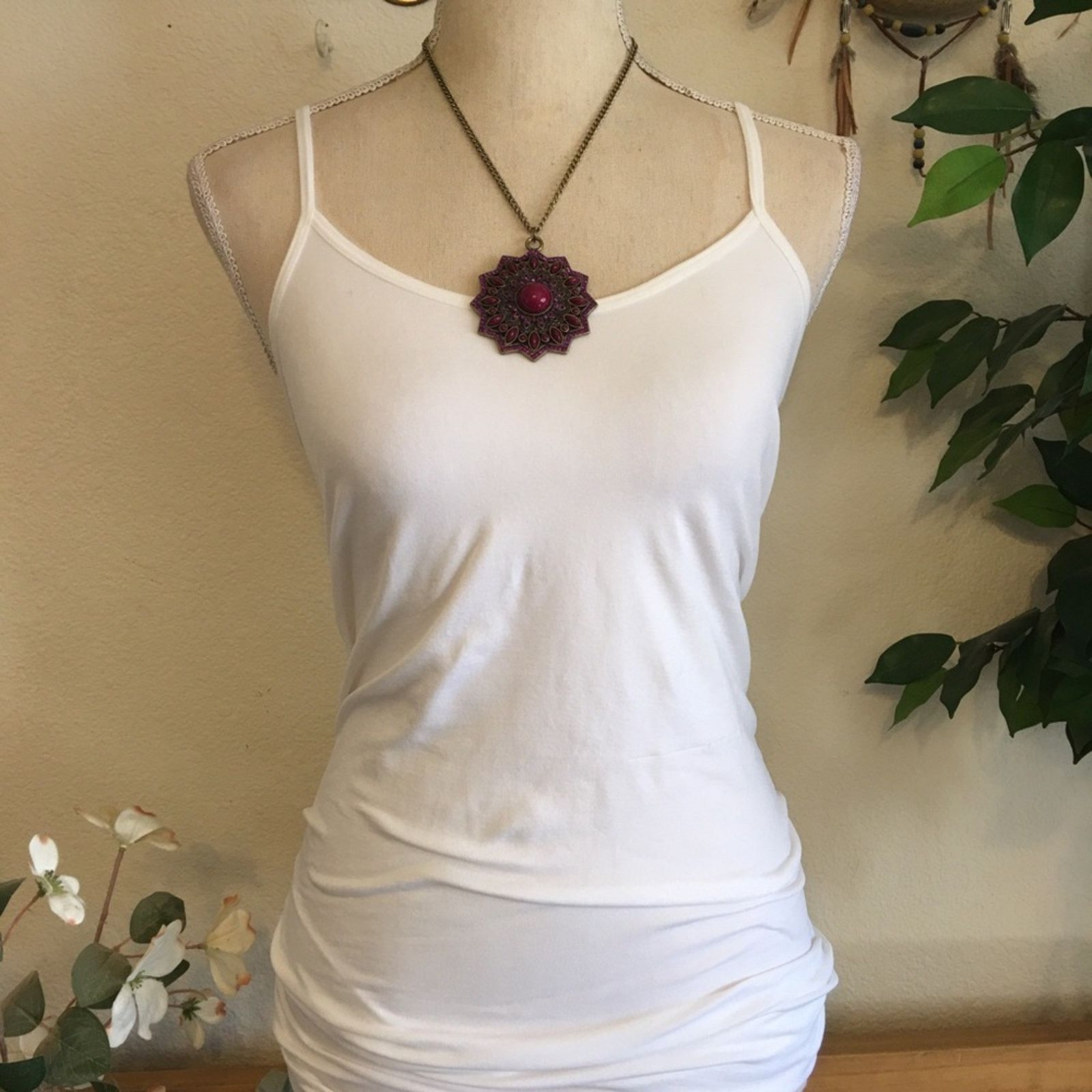 Jewelry Ballet rich plum stone covered amulet necklace NWT Size ONE SIZE - 4 Thumbnail