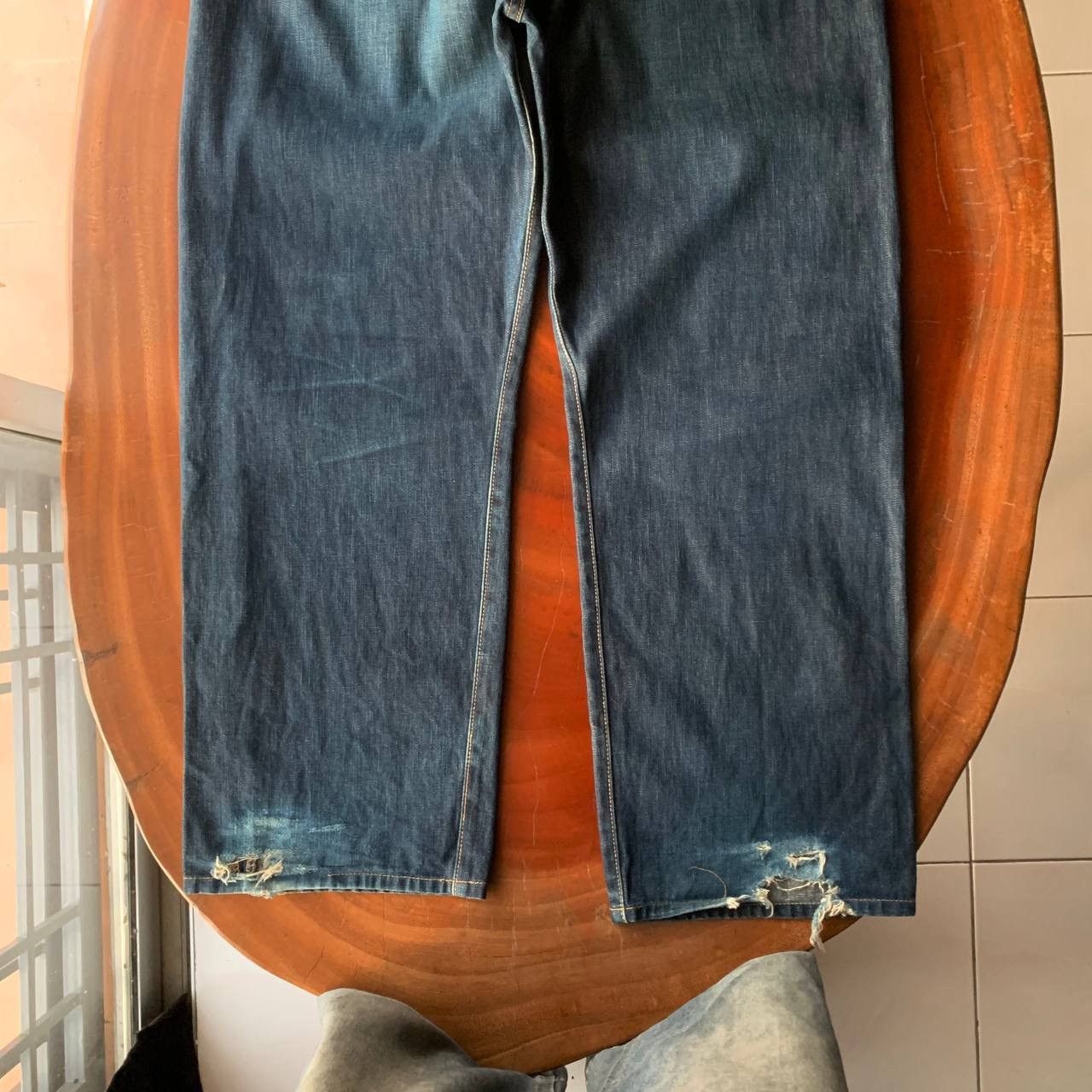 Bape Distressed A Bathing Ape Bape Back Logo Blue Jeans Pants Size US 39 - 5 Thumbnail