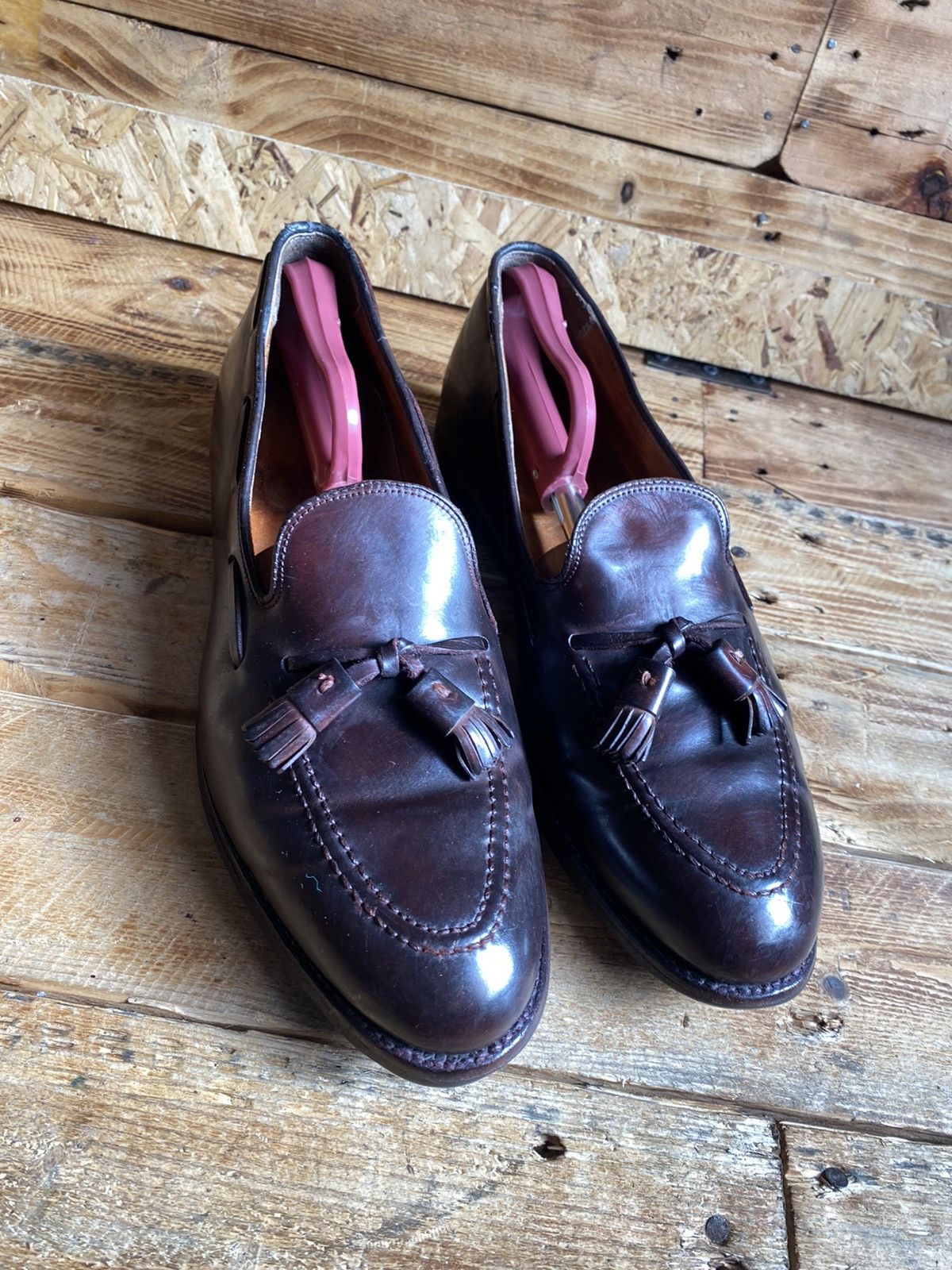 image of Alden Shell Cordovan Brown Tassel Loafers Size 10.5B/d, Men's