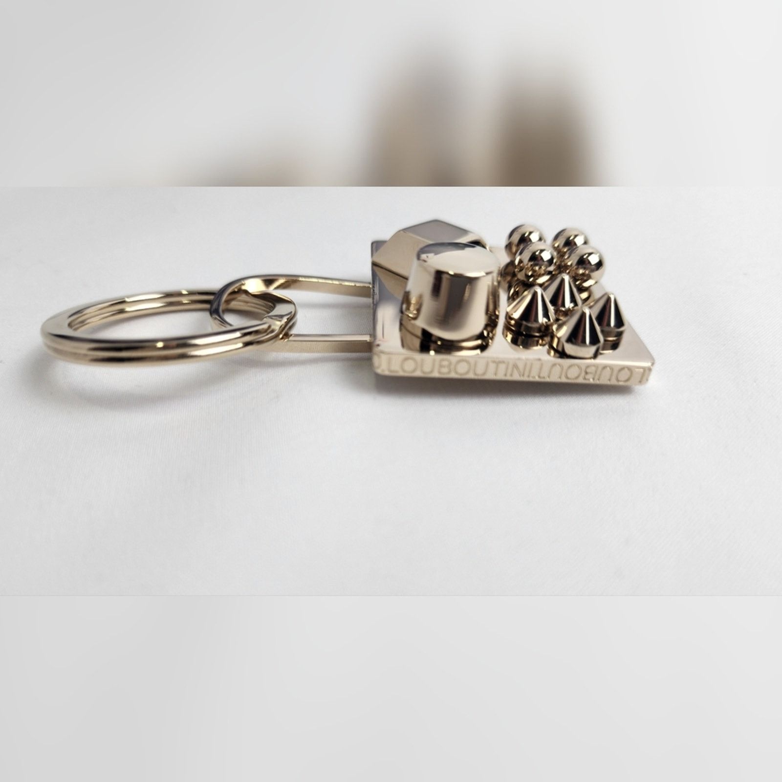 Authentic Christian Louboutin Gold Spike Keychain New