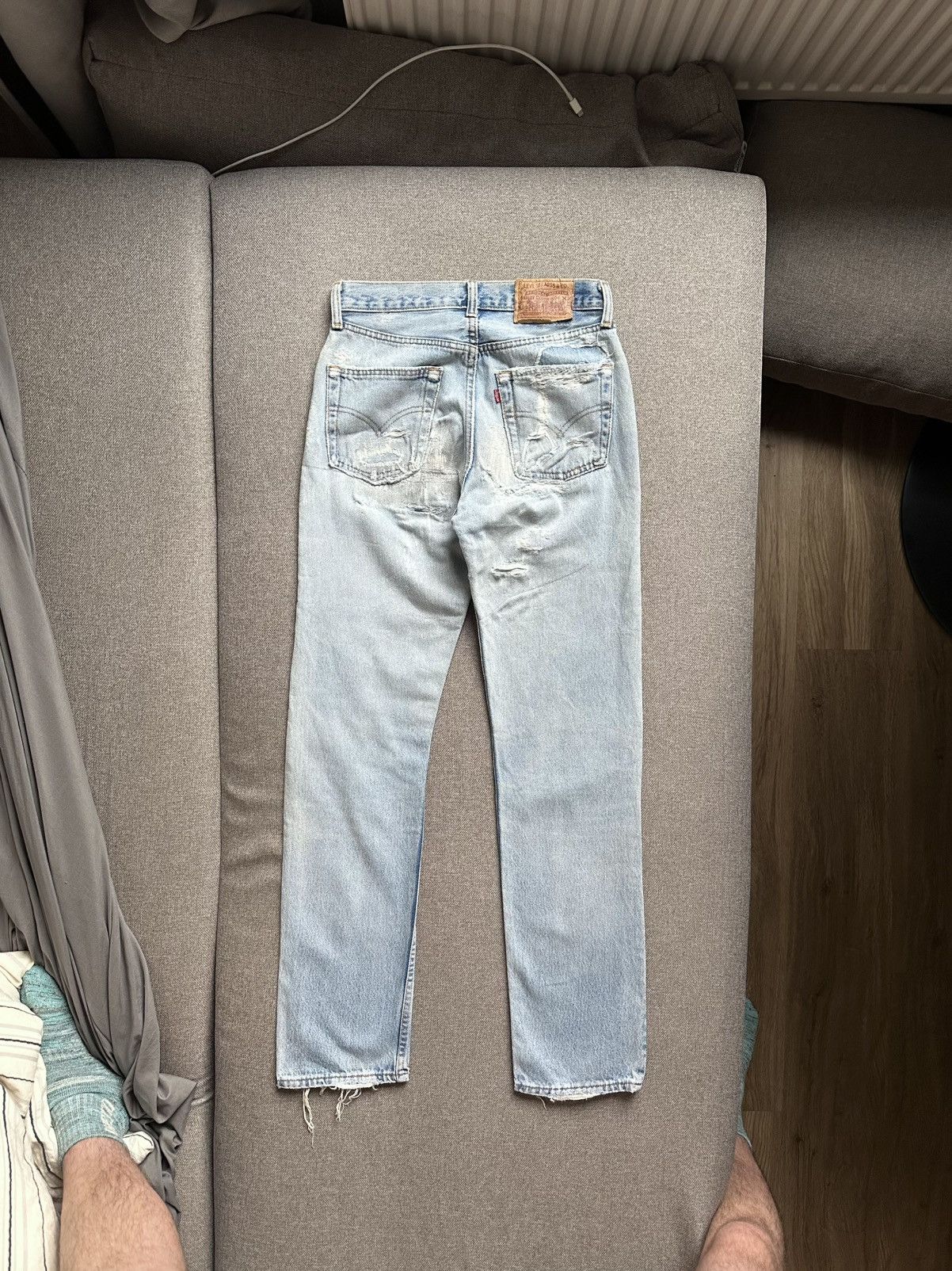 Levi's Levi's 501 repaired/stitched/sashiko distressed jeans Size US 28 / EU 44 - 10 Thumbnail