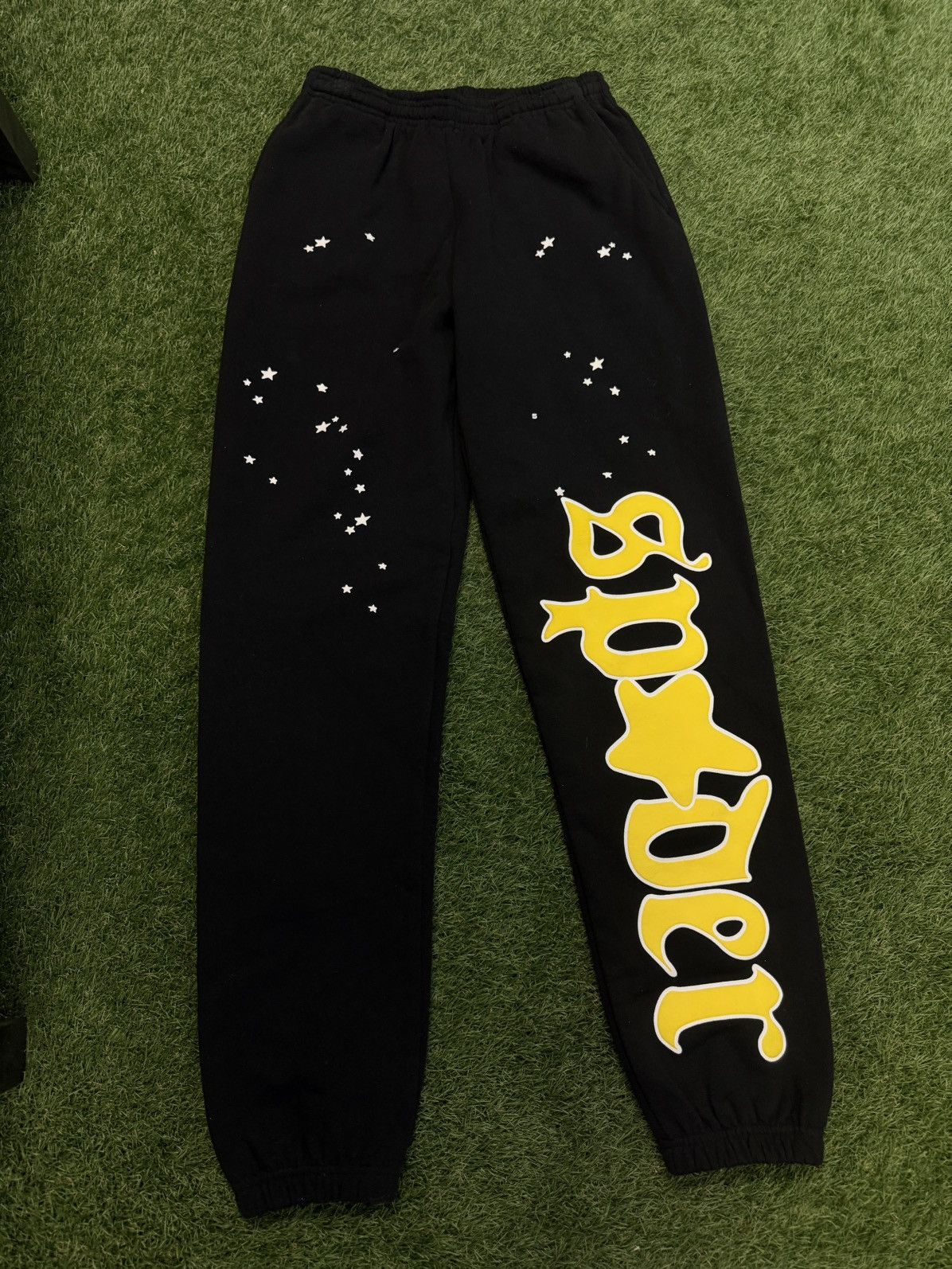 Sp5der Sp5der Worldwide Black Yellow Sweatpants Size XS (NEW) Size US 29 - 3 Thumbnail