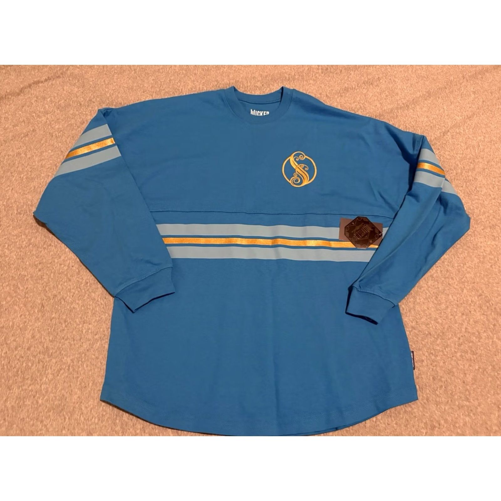 Vintage Wicked Universal Studios Spirit Jersey University Blue Medium NWT Women M Long Sleeve 100% Cotton Shiz University Shirt Brand New Size M / US 6-8 / IT 42-44 - 4 Thumbnail