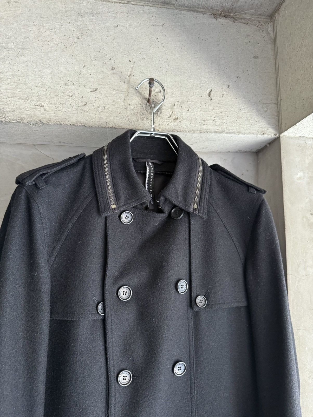 Neil Barrett BLACKBARRETT by Neil Barrett Archive Black Wool Trench Coat Size US S / EU 44-46 / 1 - 6 Thumbnail