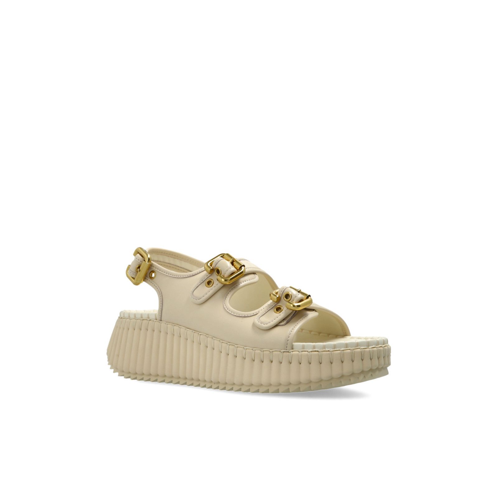 Chloe Chloe Nama Platform Beige Leather Sandals New & Authentic (E Size US 9 / IT 39 - 2 Thumbnail