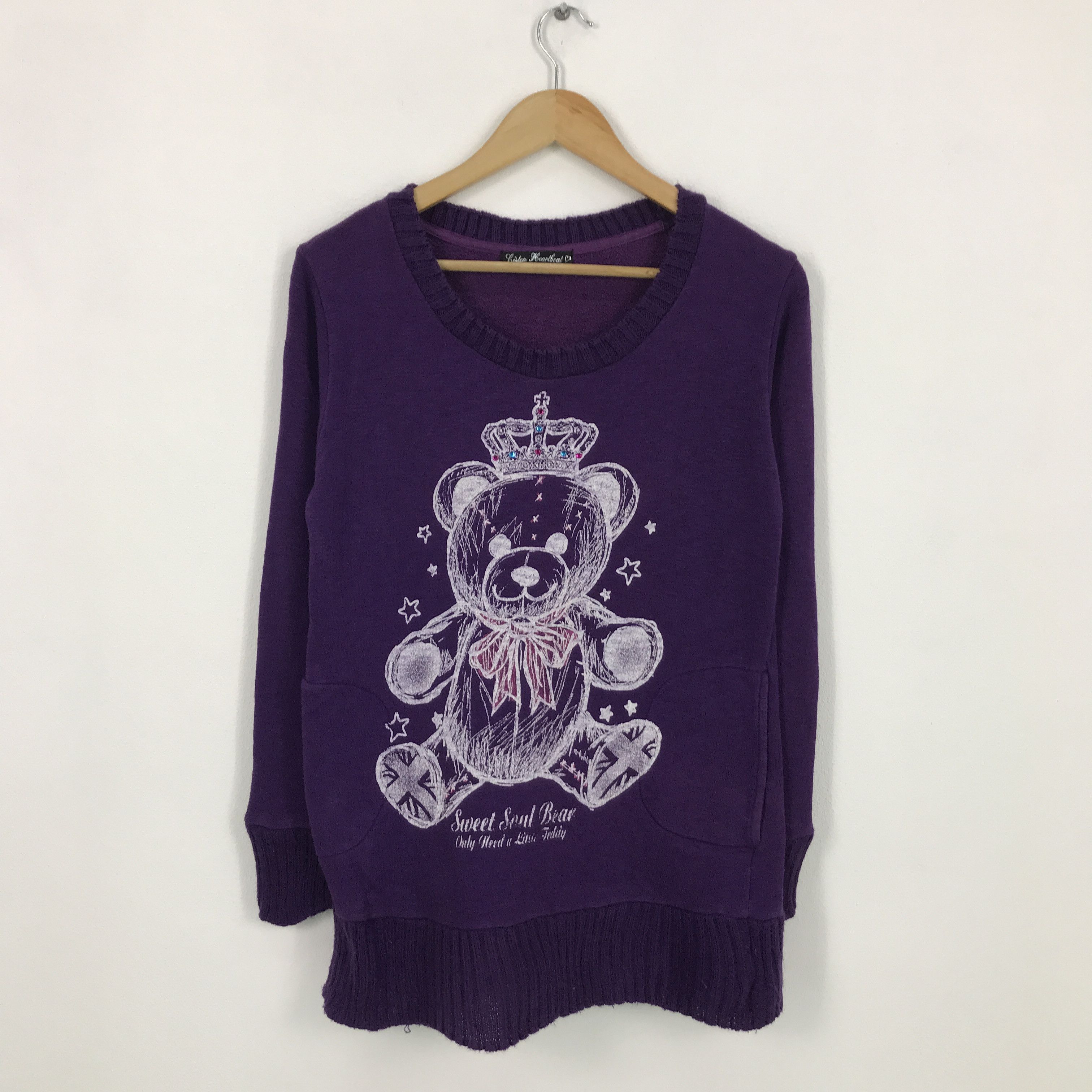 Japanese Brand belive teddy punk style Japan sweatshirts Size XS / US 0-2 / IT 36-38 - 1 Thumbnail
