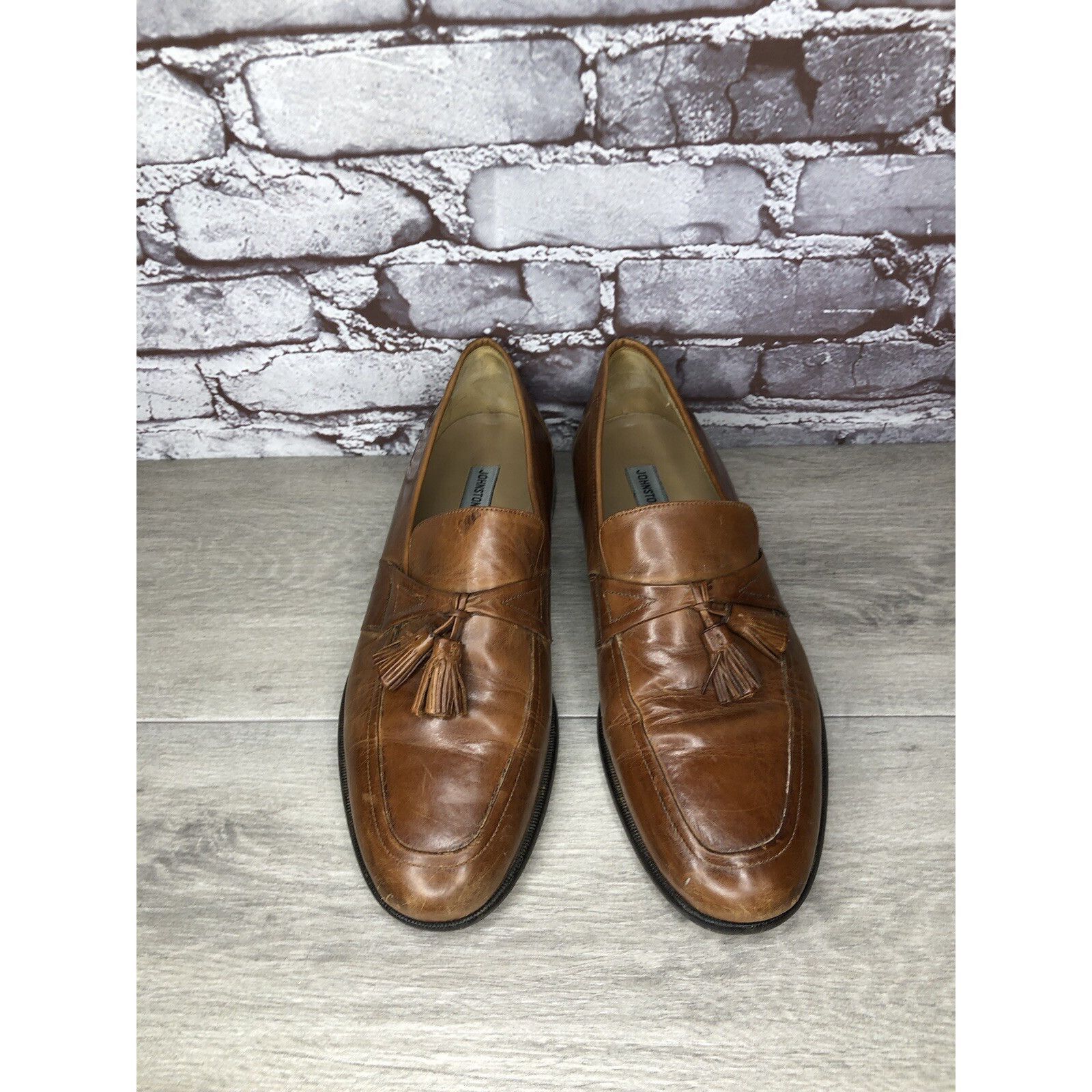 Johnston & Murphy Johnston & Murphy Brown Leather Tassel Loafers Dress Shoes M Size US 11 / EU 44 - 22 Thumbnail