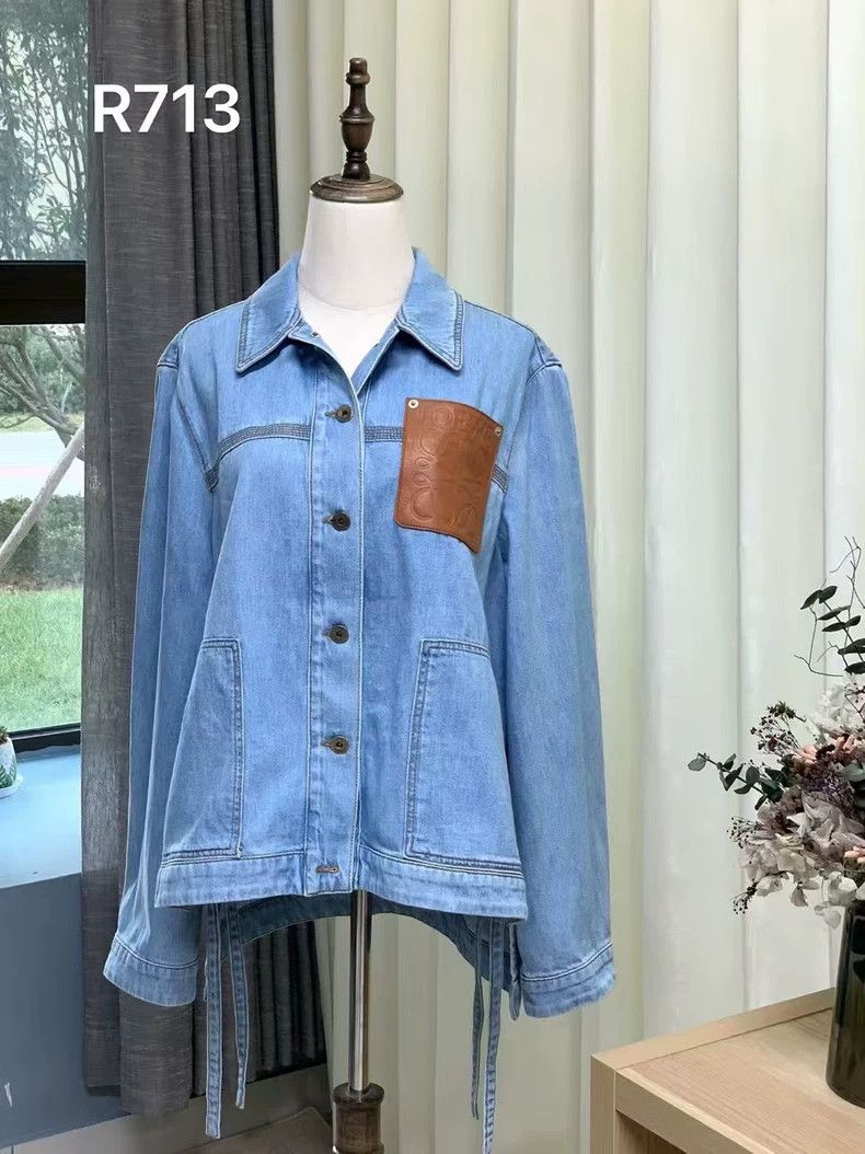 Loewe LOEWE Patchwork leather card logo denim jacket Size XS / US 0-2 / IT 36-38 - 1 Thumbnail