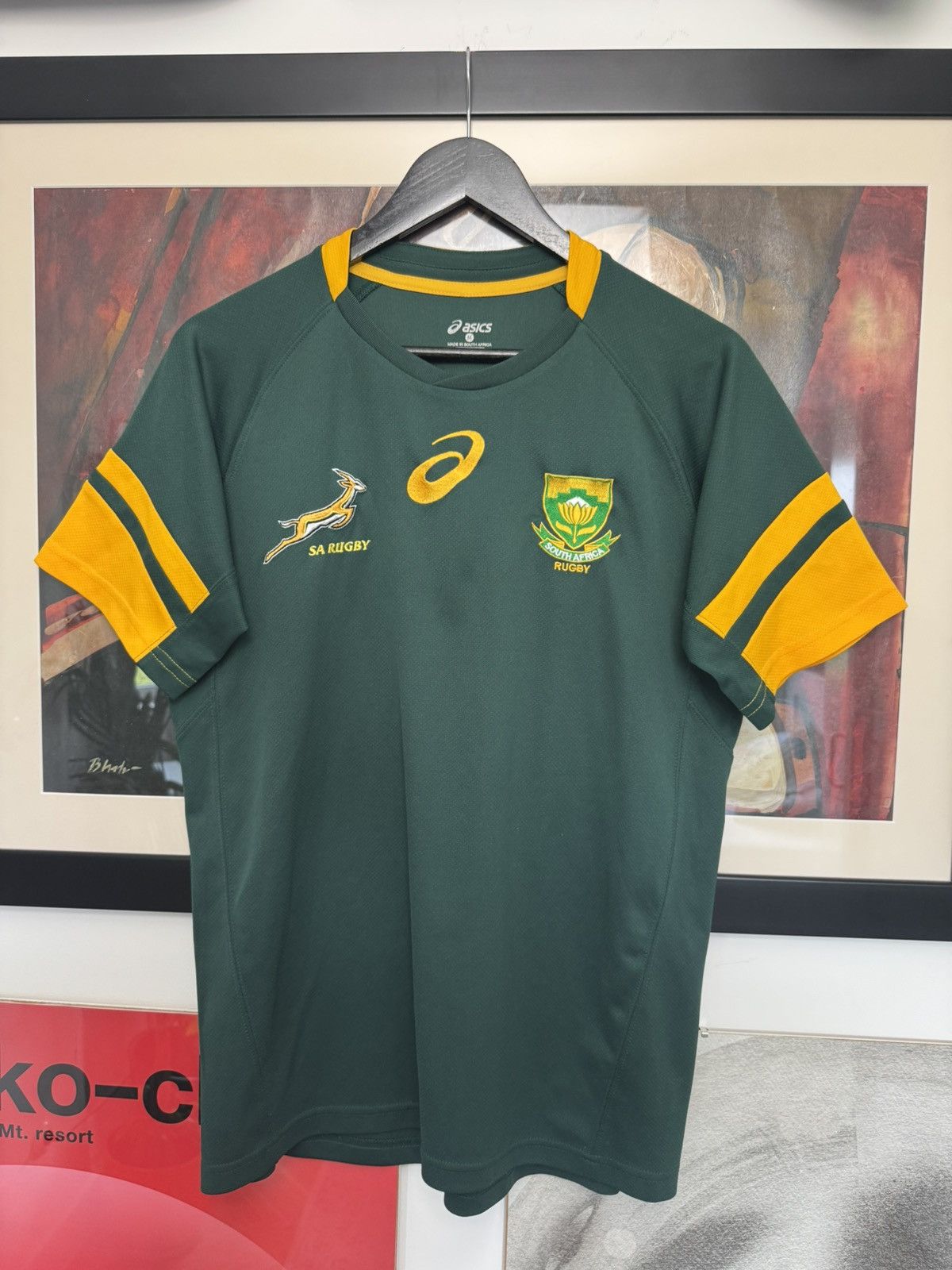 Asics South Africa Rugby Jersey Asics Sport Rare Hype Vintage Size US M / EU 48-50 / 2 - 1 Thumbnail