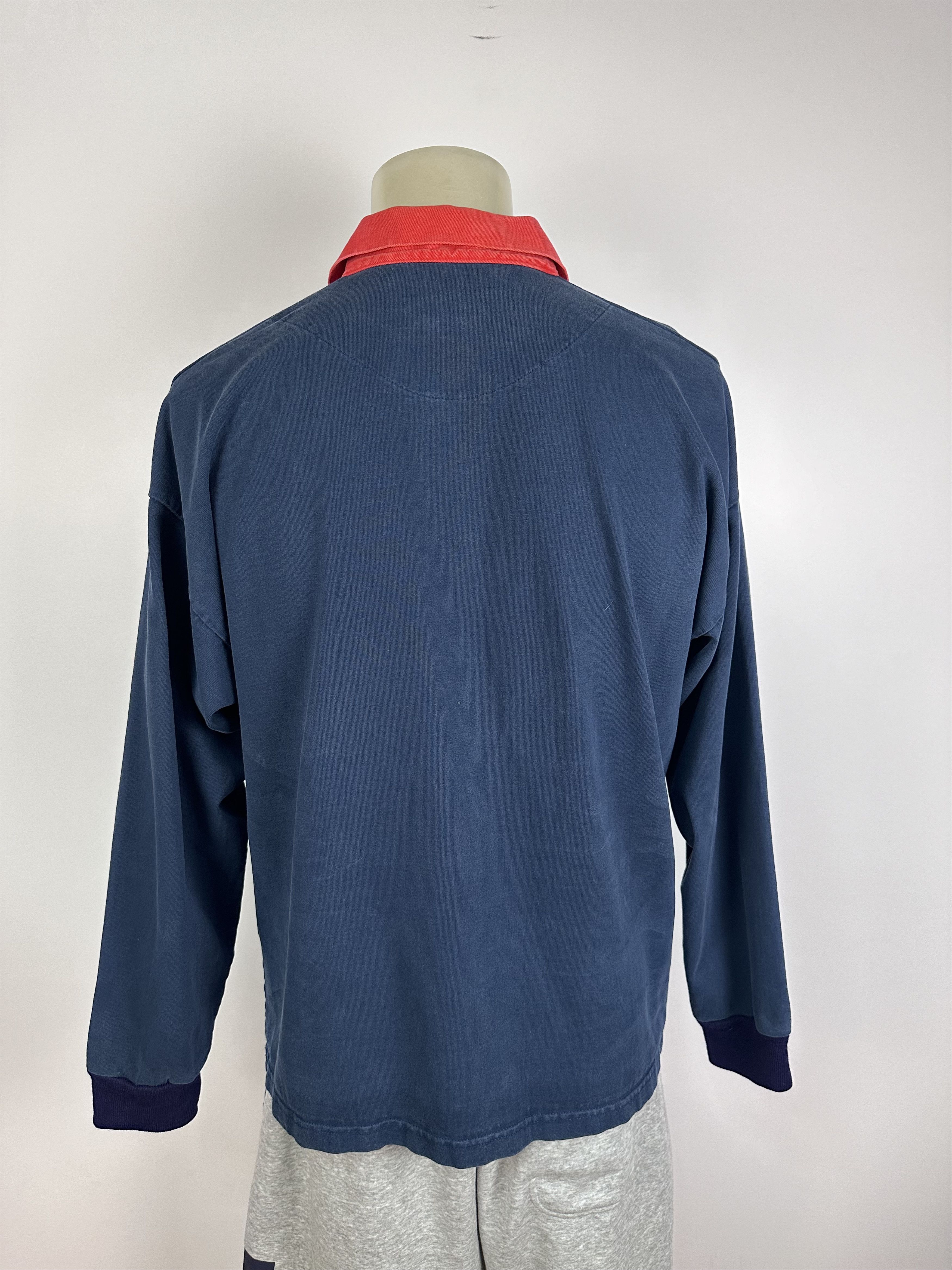 Vintage 1991 1992 England Grand Slam Rugby Union Shirt Jersey Blue Size US L / EU 52-54 / 3 - 6 Thumbnail