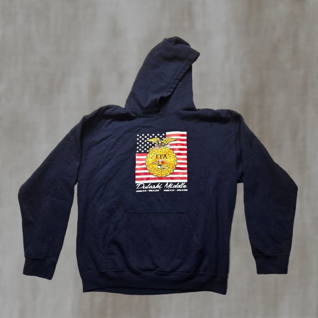 Vintage Blue Pulaski VA FFA Agriculture Education Hoodie Adult XL Unisex Size US XL / EU 56 / 4 - 1 Thumbnail