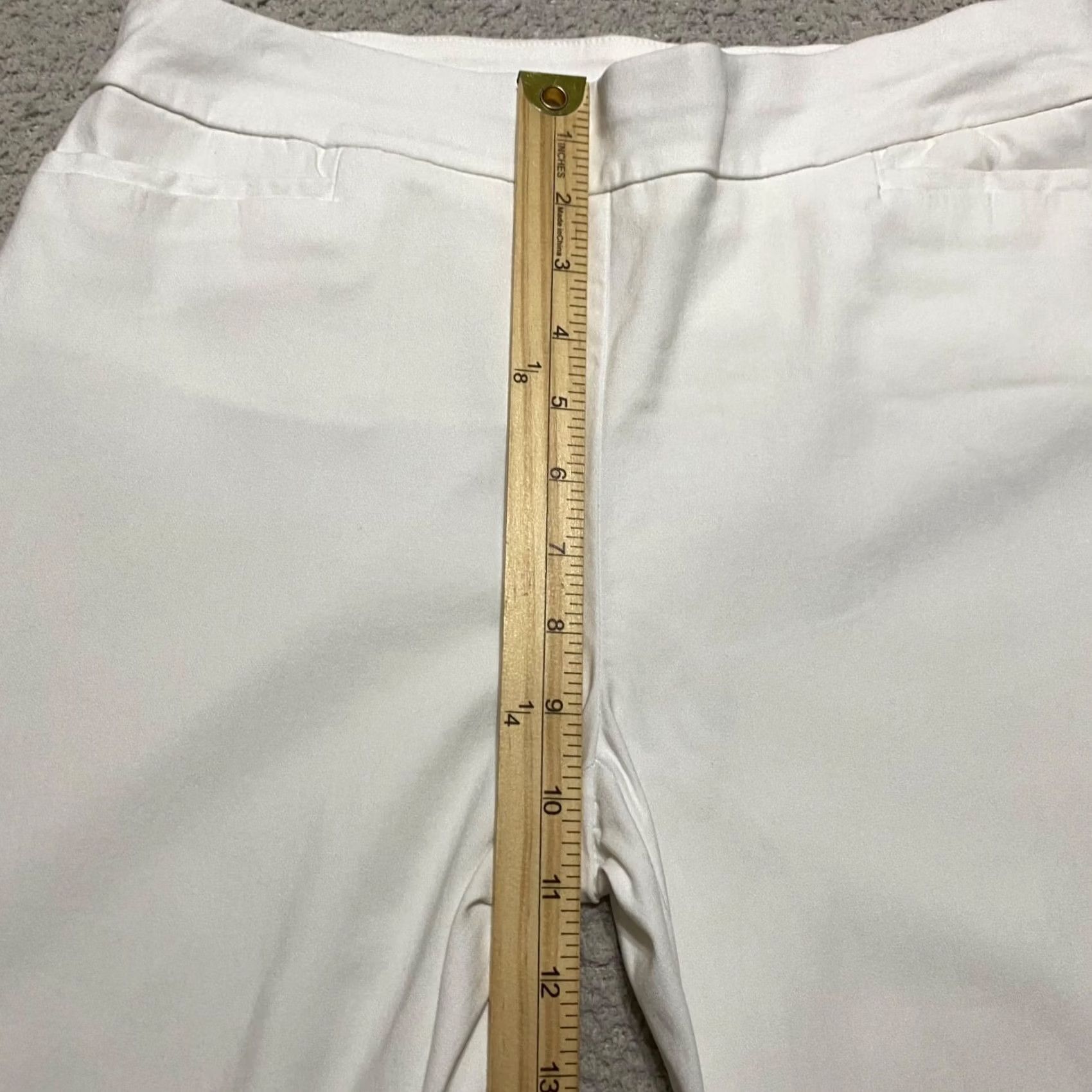 Vintage Chico's White Mid Rise Pull On Ankle Pants Women 4 Straight Front Solid 26in Inseam Preppy Style, Business Casual Size 27" / US 4 / IT 40 - 7 Thumbnail