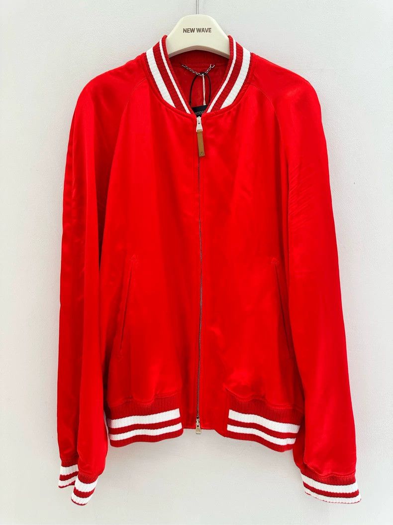 Louis Vuitton Red silk embroidered logo jacket 2501-Nextarr