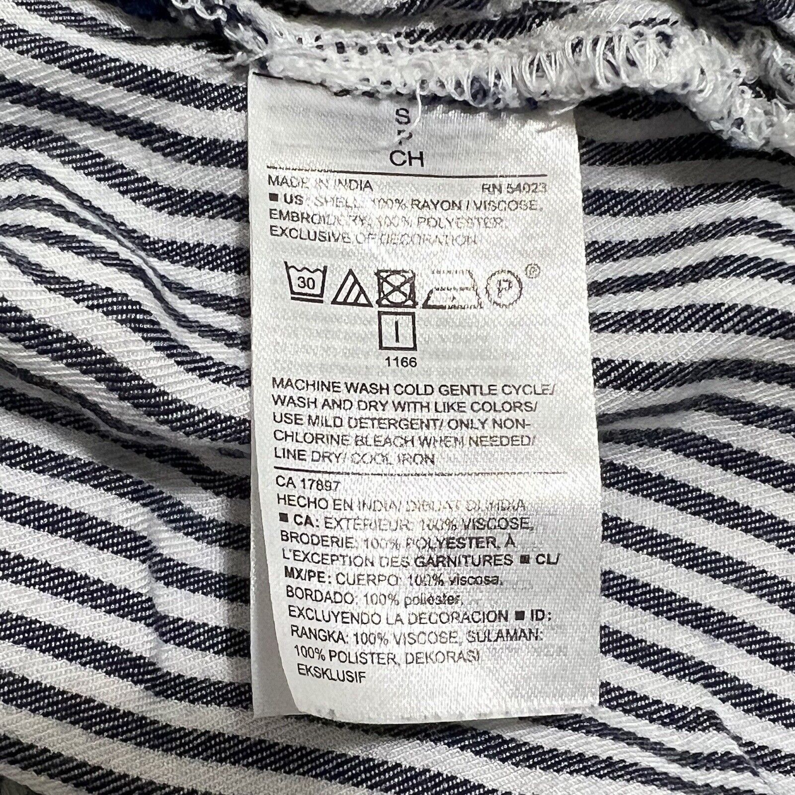 Old Navy Old Navy Tunic Small Tasseled 3/4 Sleeve Blue Striped Blouse Size S / US 4 / IT 40 - 11 Thumbnail