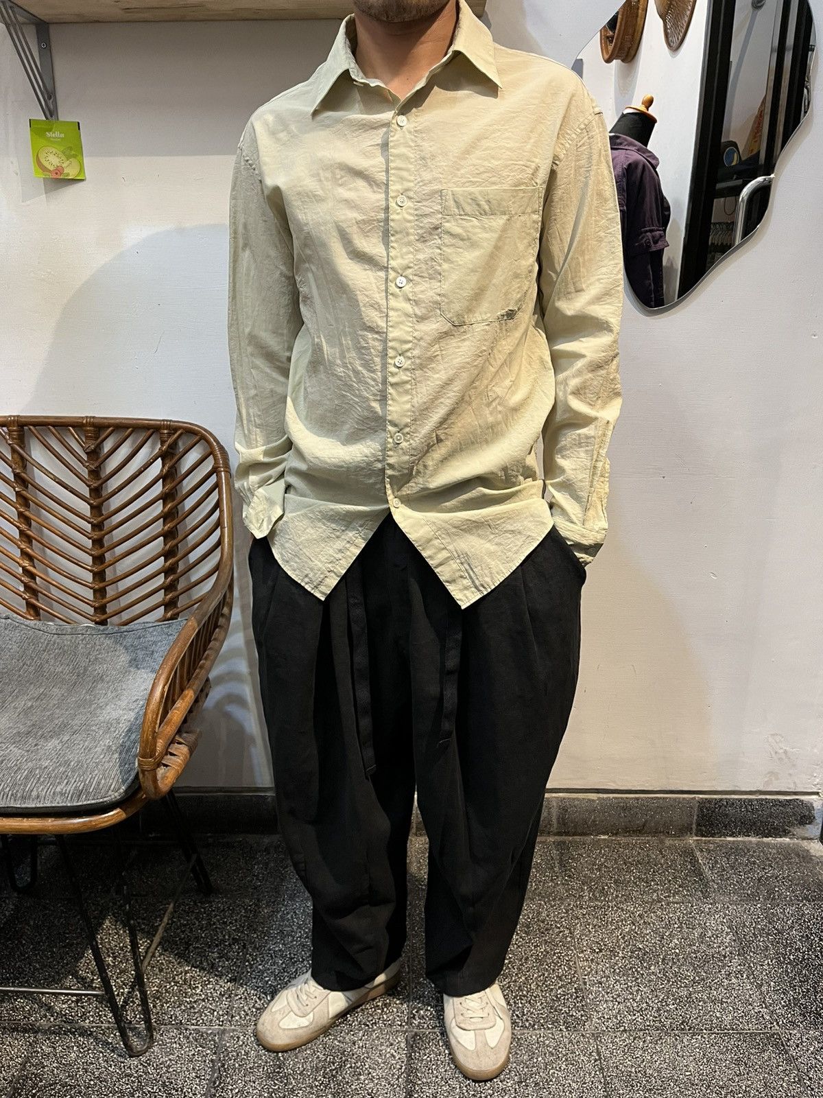 Lemaire Lemaire, Reguler Tissue Shirt Beige XS/S Size US XS / EU 42 / 0 - 3 Thumbnail