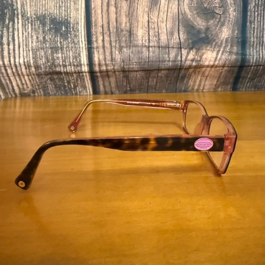 Coach Coach Unisex Geometric Tortoise Shell Eyeglasses Frames Only Size ONE SIZE - 3 Thumbnail